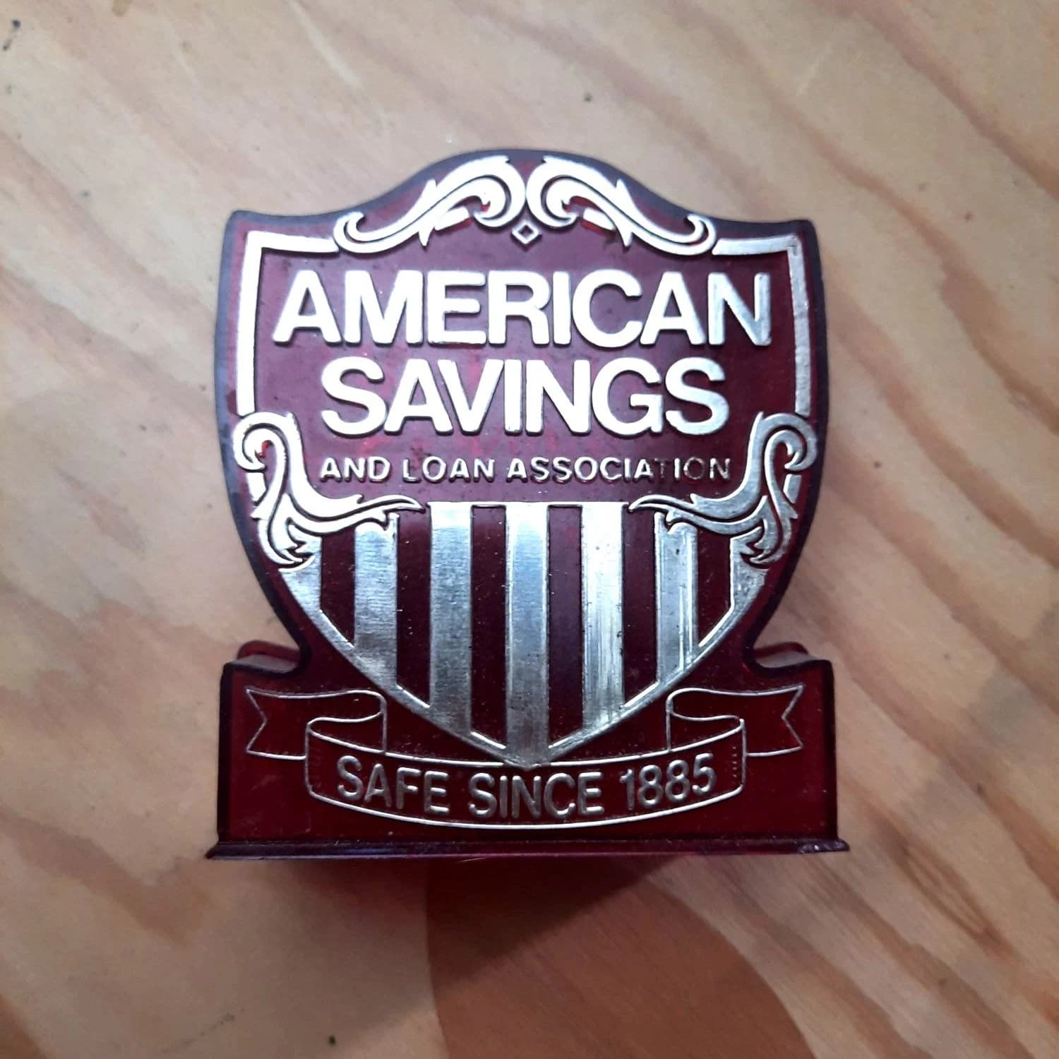 Vintage American Savings and Loan Association Piggy Bank Red 1980s