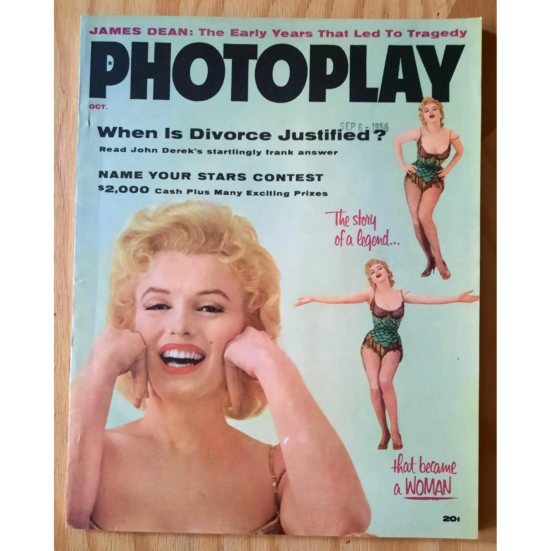 Vintage Tabloid Photoplay Magazine Marilyn Monroe Oct 1956 Vol 50 No 4