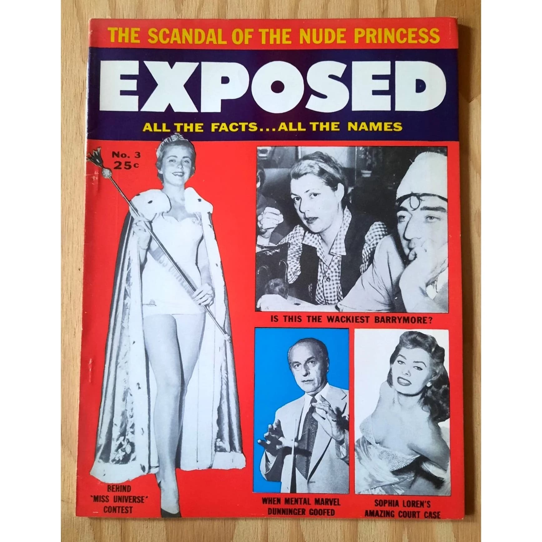 Vintage Tabloid EXPOSED Magazine Jan 1956 Vol 1 No 3 Original 25 cent Publication