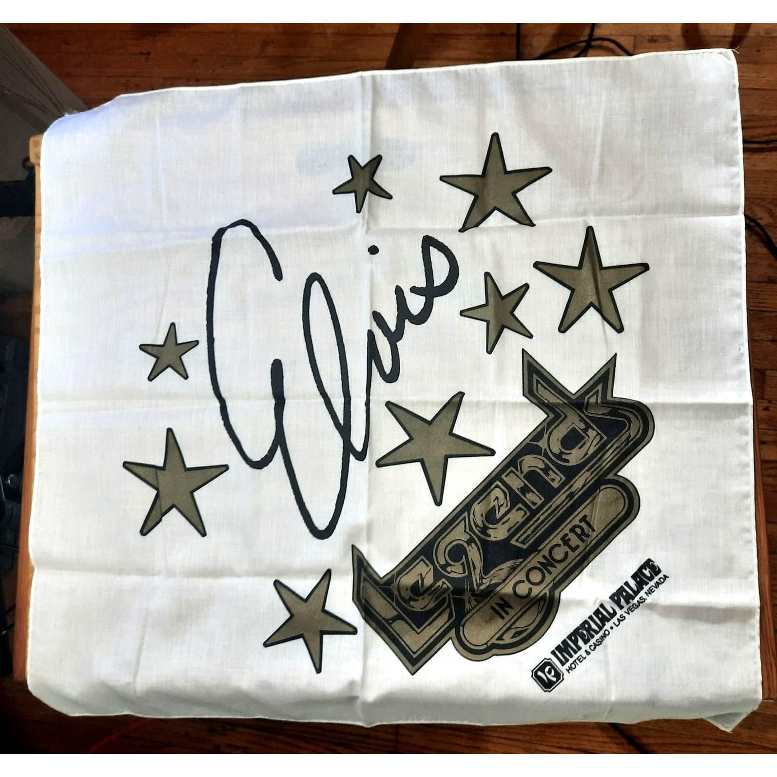 Vintage Elvis Handkerchief Legends in Concert Imperial Palace Hotel & Casino NM