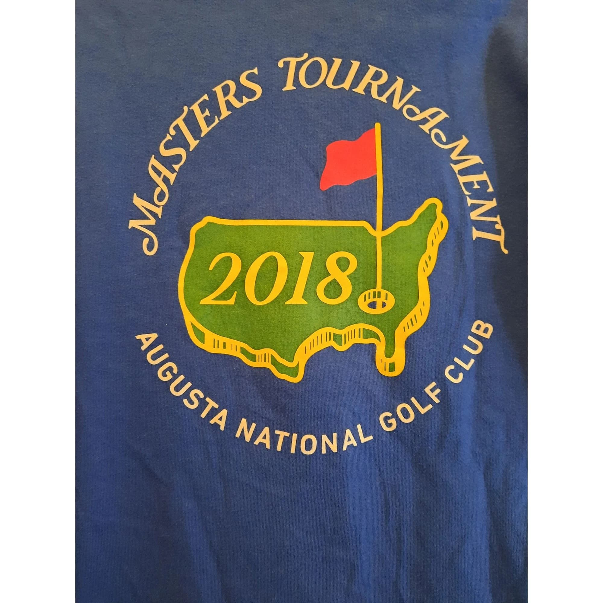 Masters Tournament Unisex T-shirt Augusta International Golf Club Blue 2018 Small