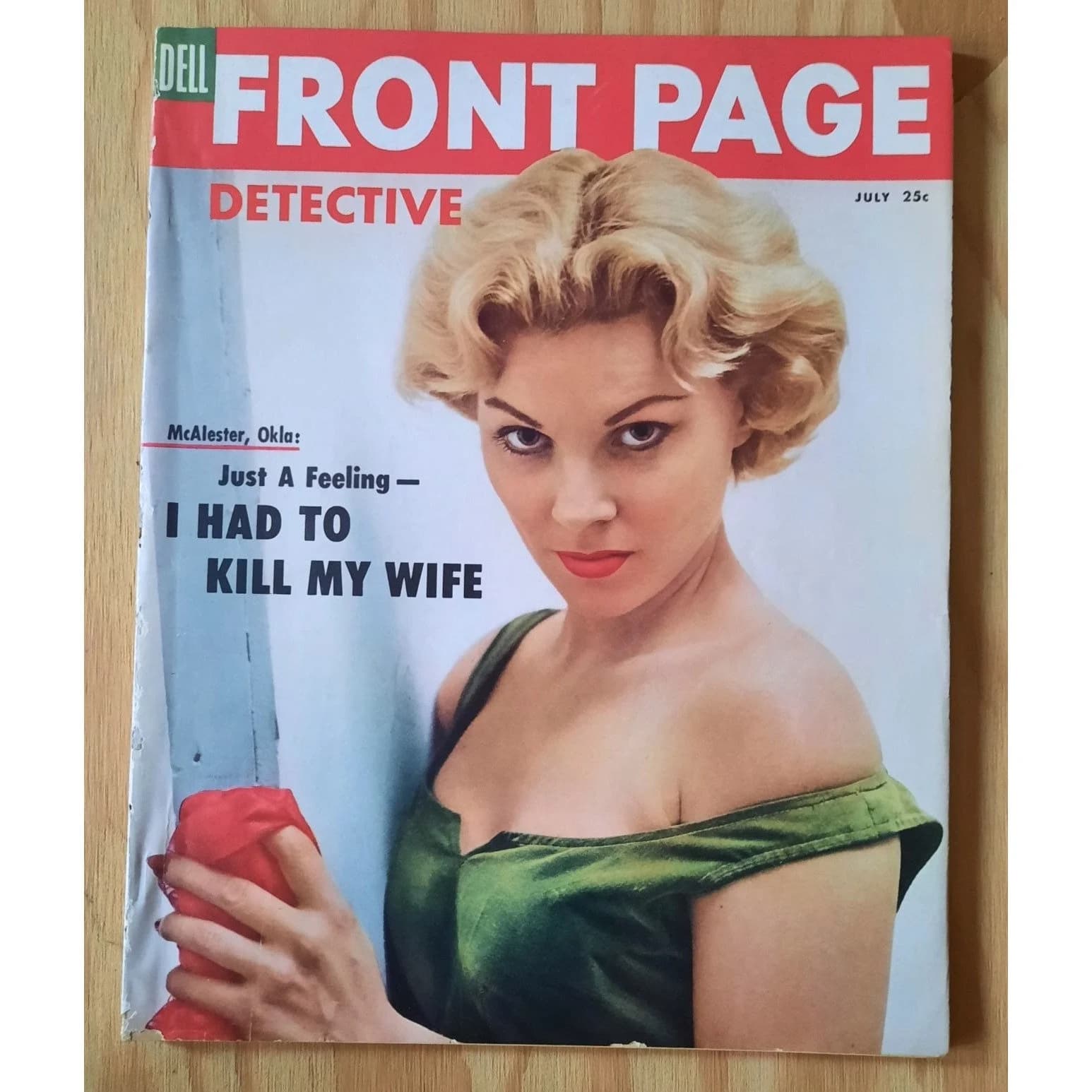 Vintage Front Page Detective Magazine Vol 14 no 15J July 1955 Original 25 cent Publication