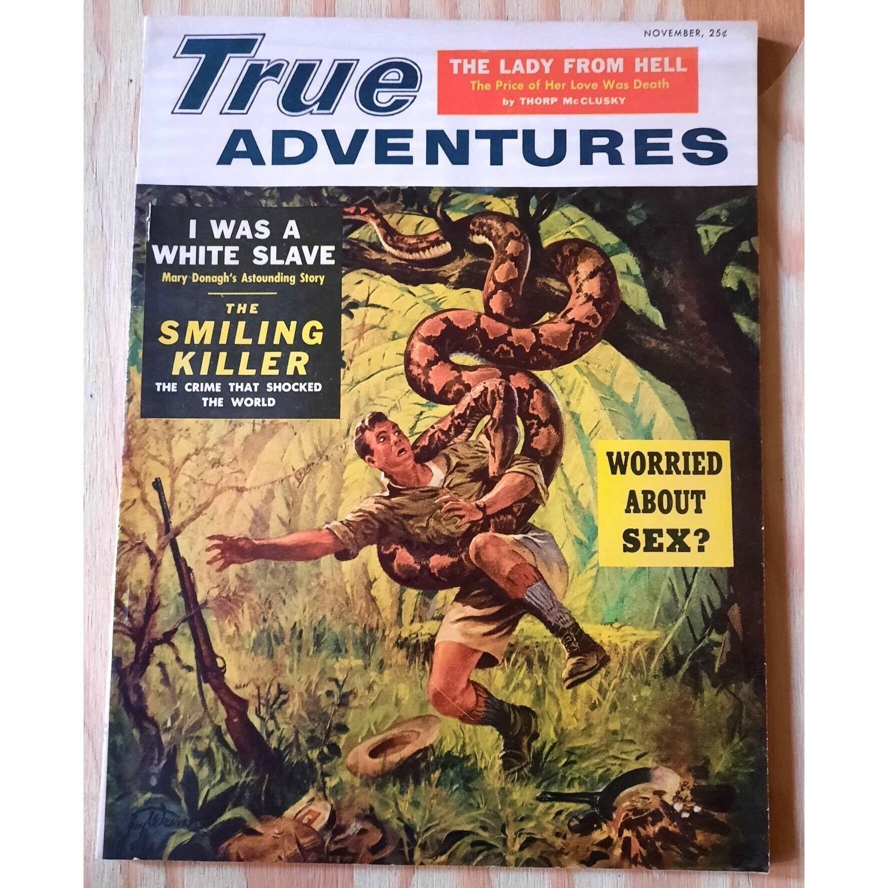 Vintage True Adventures Magazine November 1955 Vol 22 No 4 Original 25 cent Publication