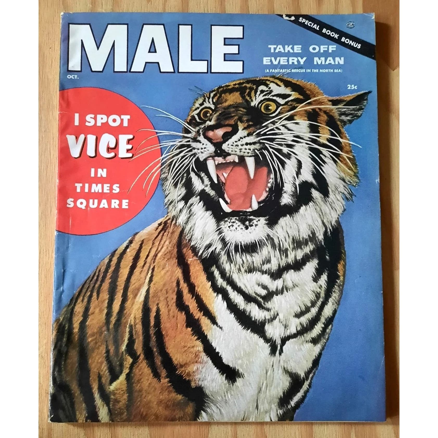Vintage Pulp Fiction MALE Magazine OCT 1954 Vol 4 No 10 Original 25 cent Publication