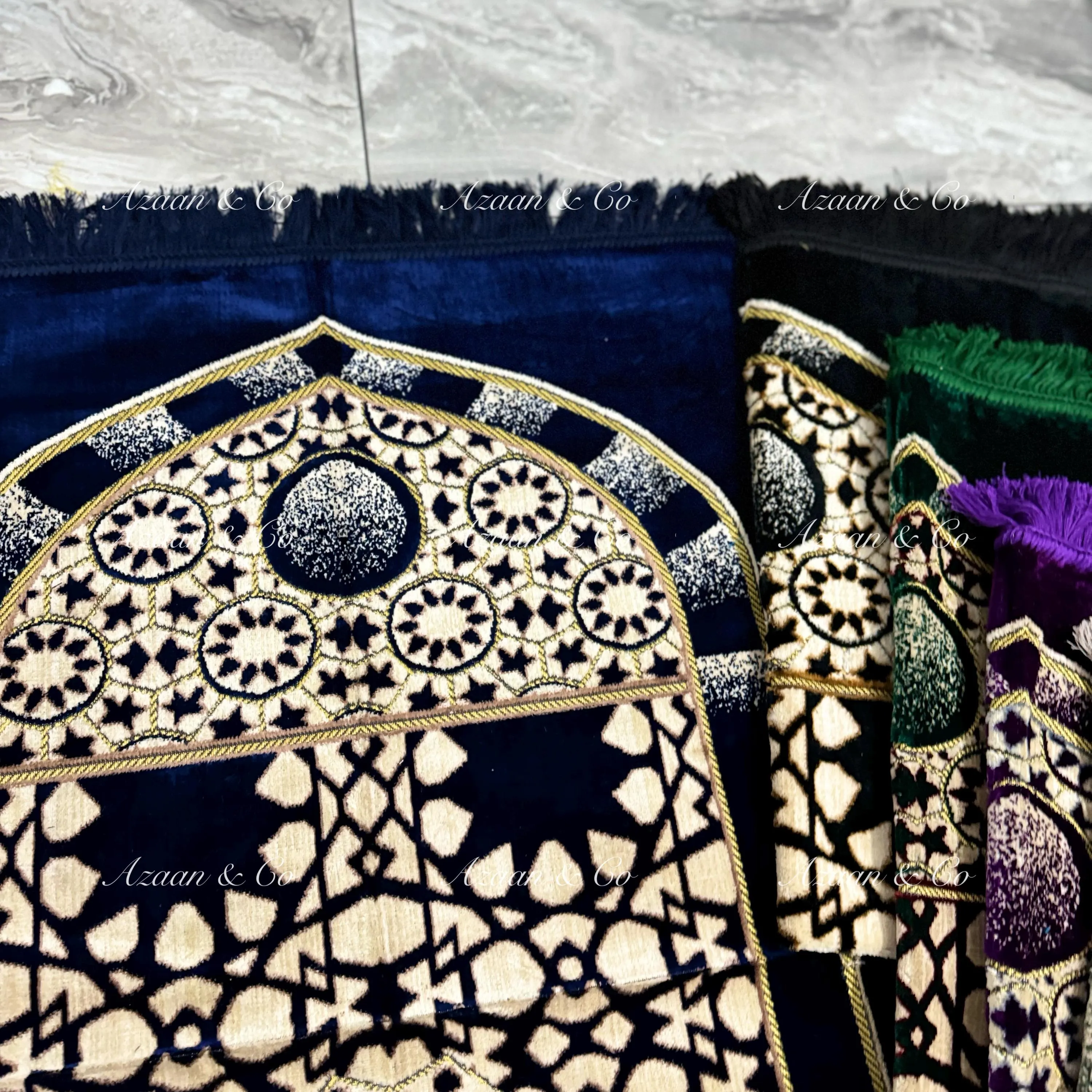 Soft Prayer Mat Islamic Pattern Size 70cm × 110cm Janamaz Salah Mat Carpet Rug Made in Turkey Turkish Velvet Everyday prayermat Ramadan Eid - image 4