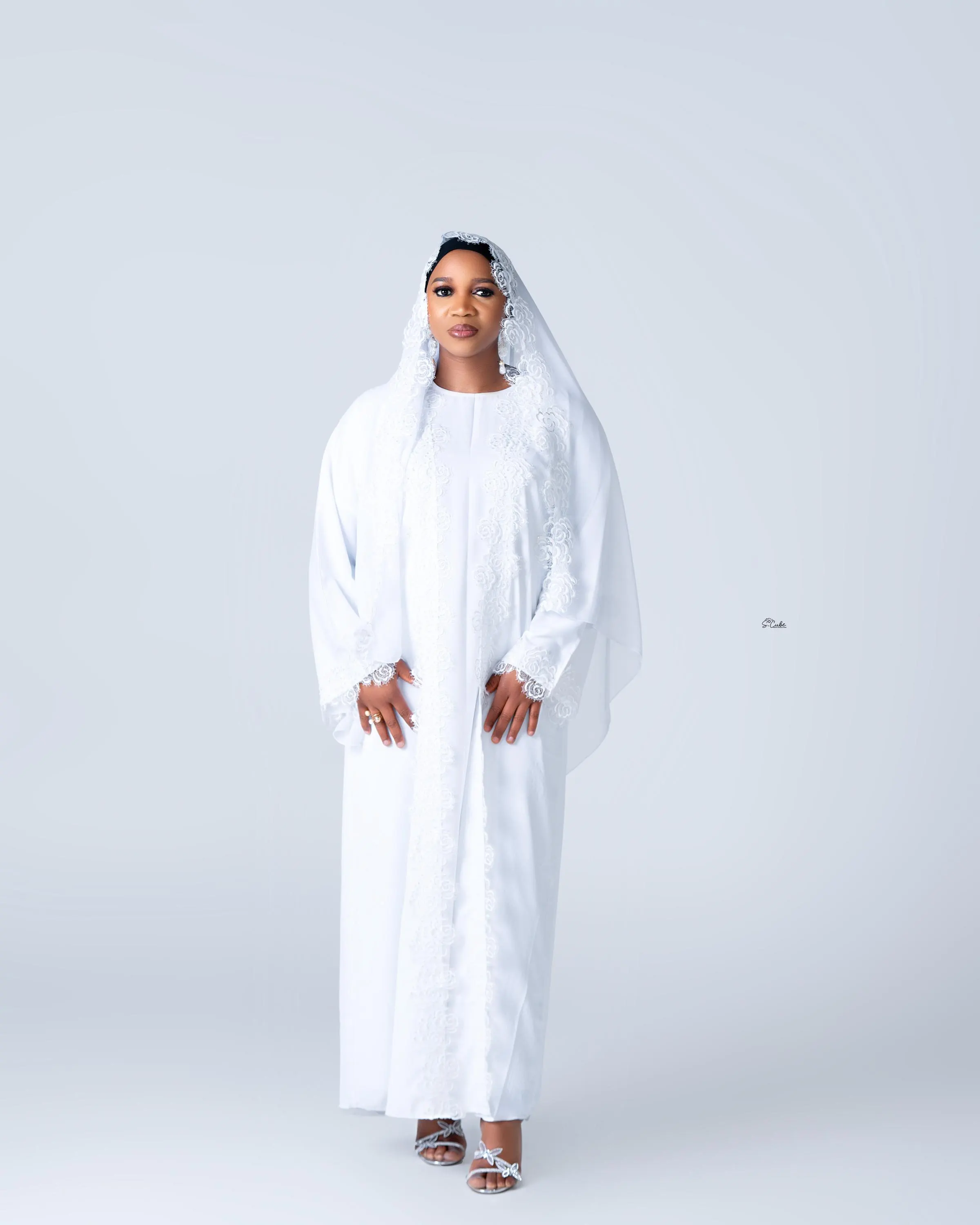 Noor White Lace Abaya