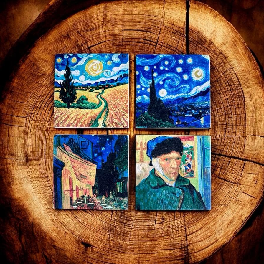 Van Gogh Stone Coasters, Set of 4, Art Home Decor - image 2