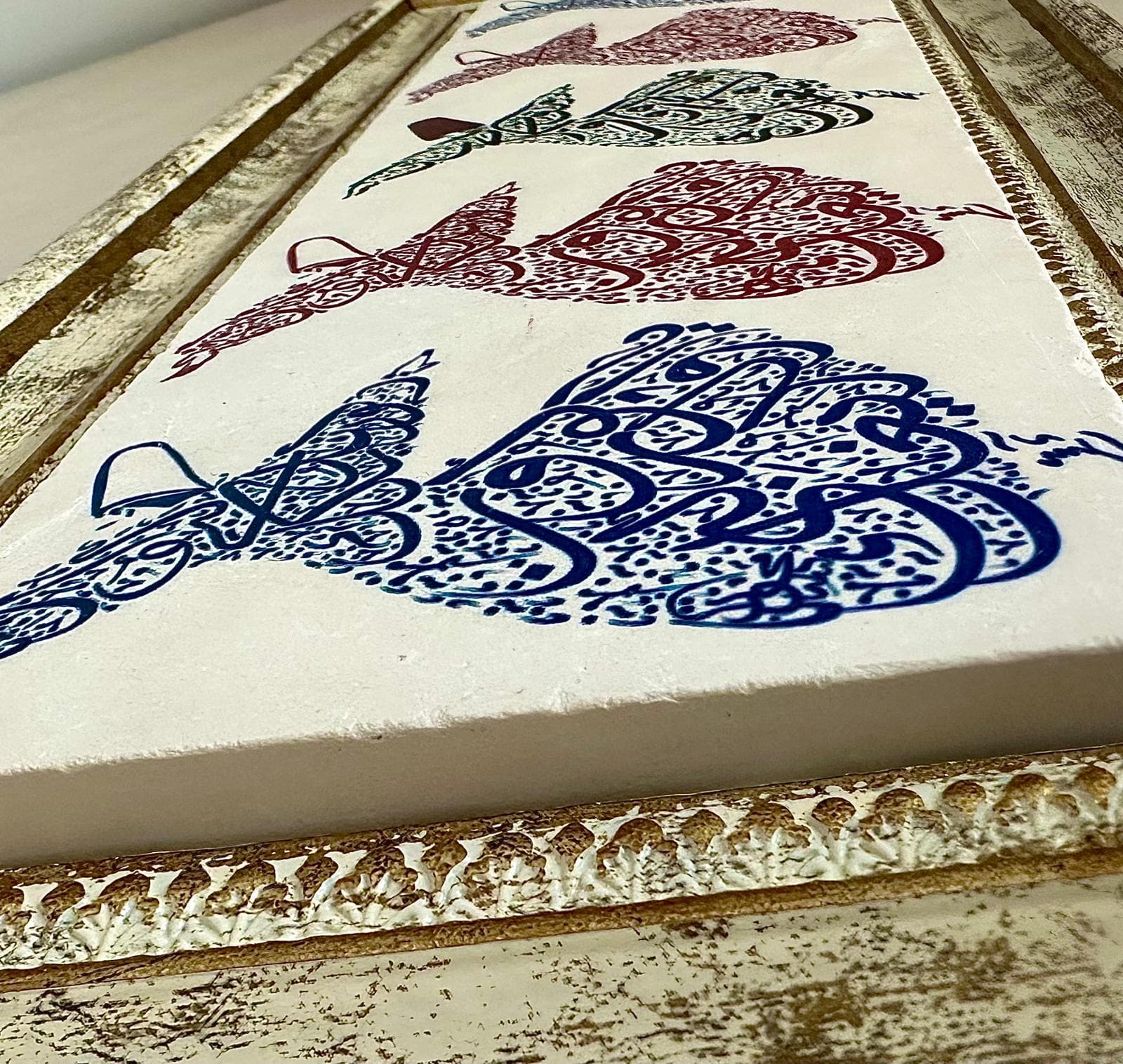 Dervish Painting Islamic Calligraphy Art on Natural Stone with Frame - image 5