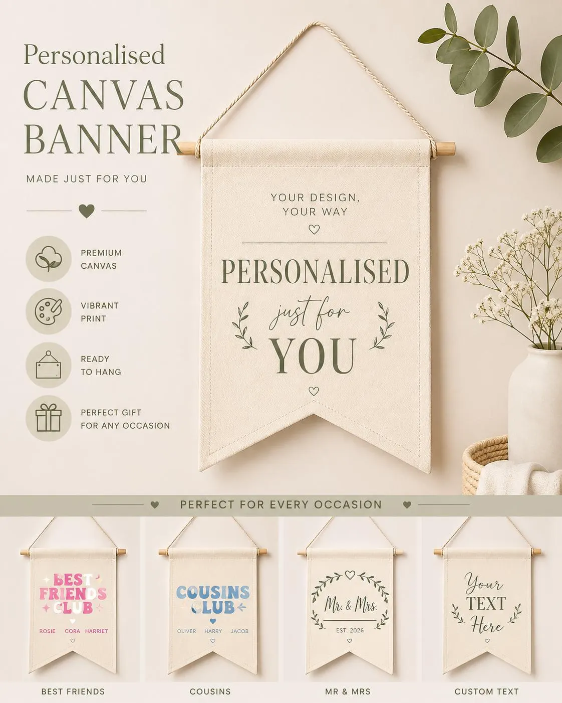Personalized Wedding Banner | Custom Wall Hanging, 2026 - image 3
