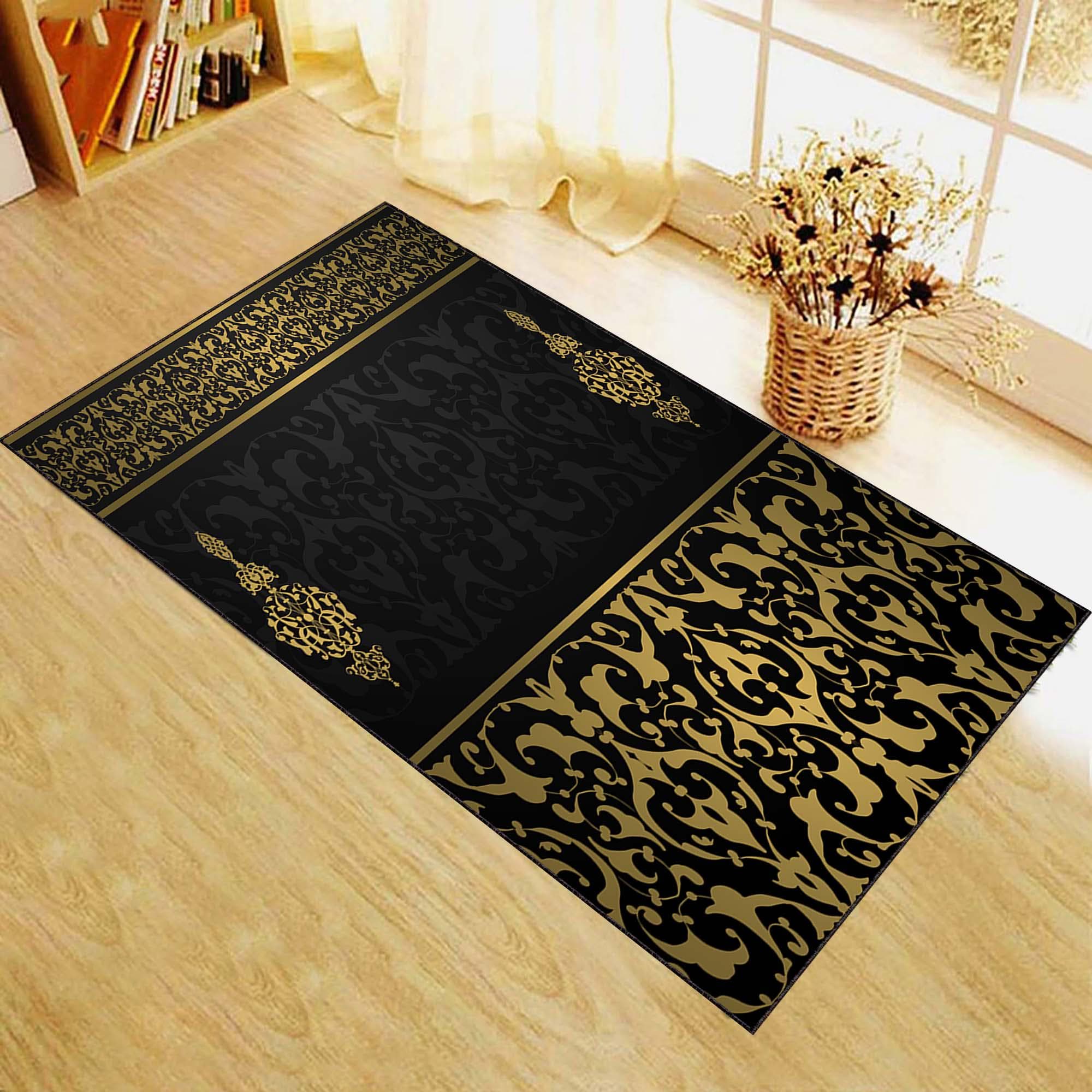 Luxury Prayer Mat, Classic Pattern Carpet, Oriental Style Decor, Islamic Seccade Design