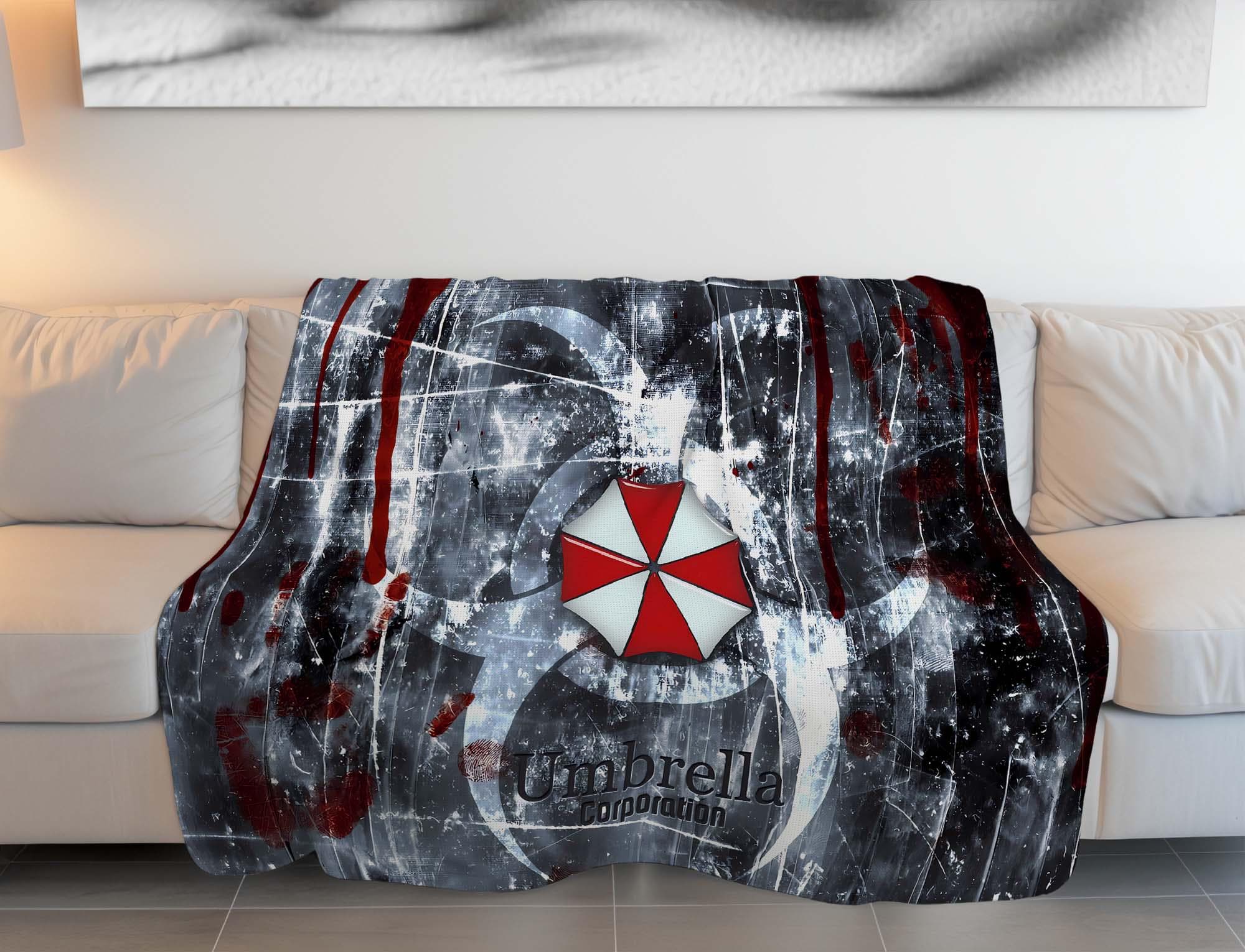 Horror Red Umbrella Blanket: Gothic Zombie Movie Throw