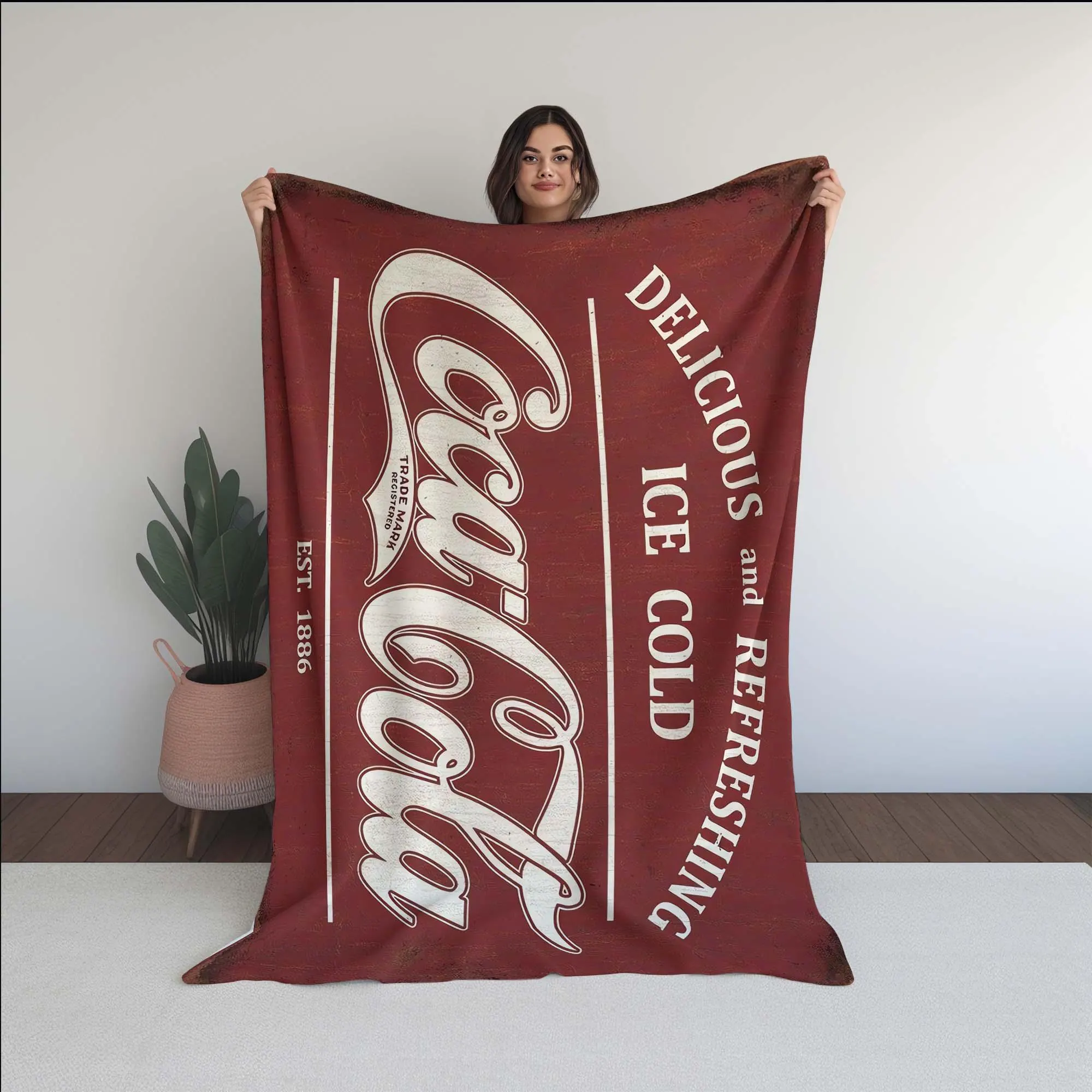 Coca Cola Blanket, Soda Americana Decor