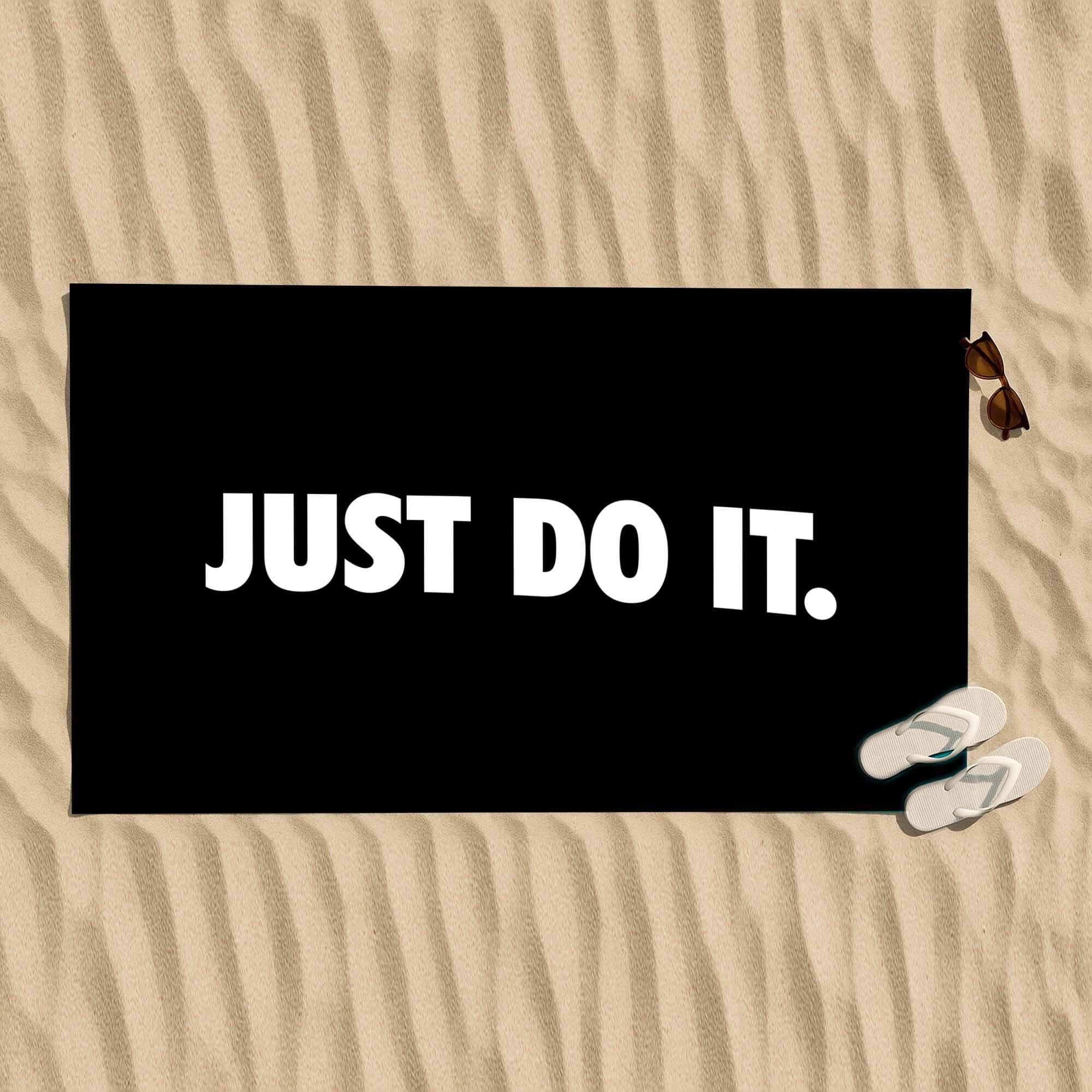 Just Do It Towel, Beach Quote Towel, Black Gym Towel, Fitness Towel, Cool Beach Towel, Summer Towel, Slogan Towel, Workout Towel - image 3