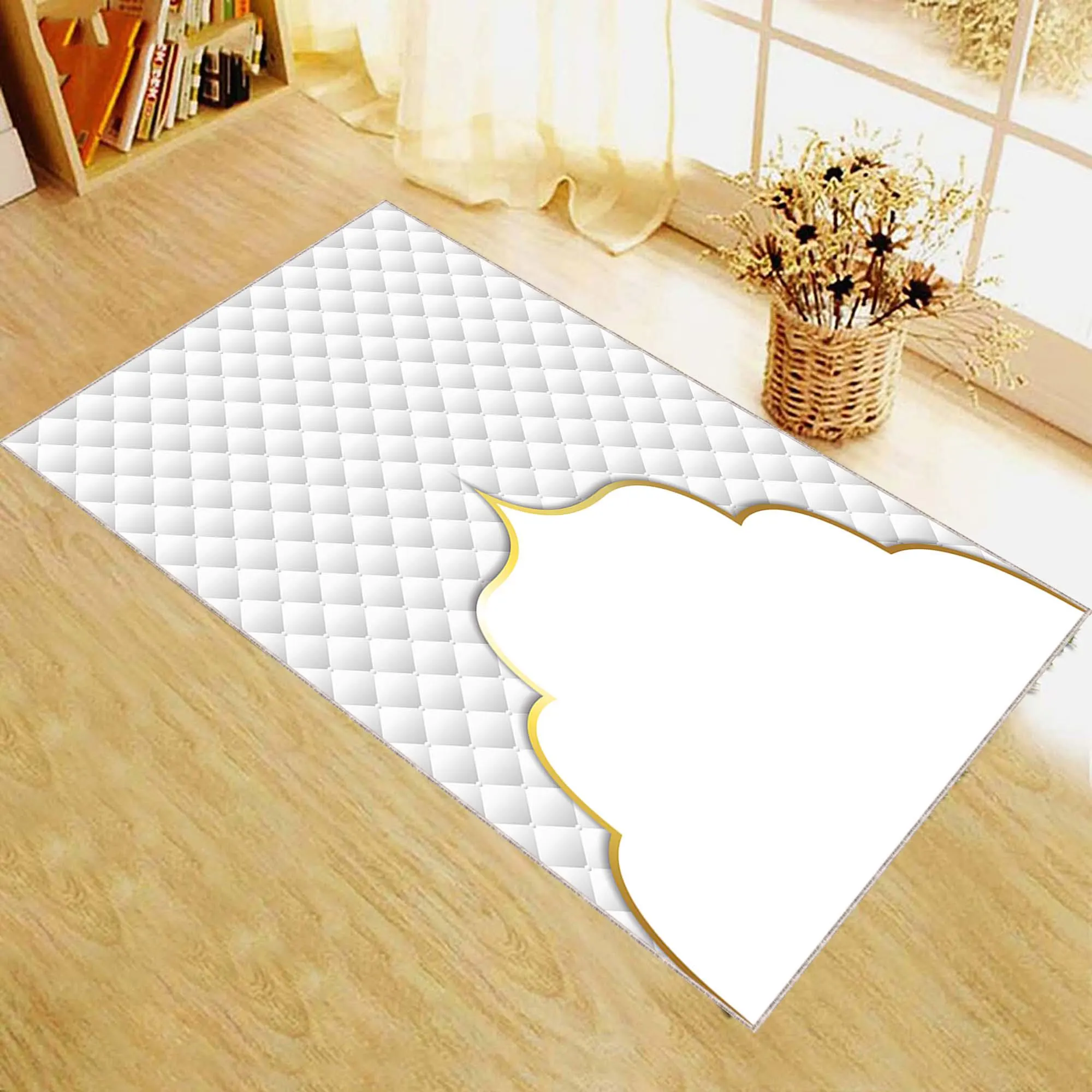 Modern Islamic Prayer Rug: Microfiber Mosque Mat, Muslim Home Decor