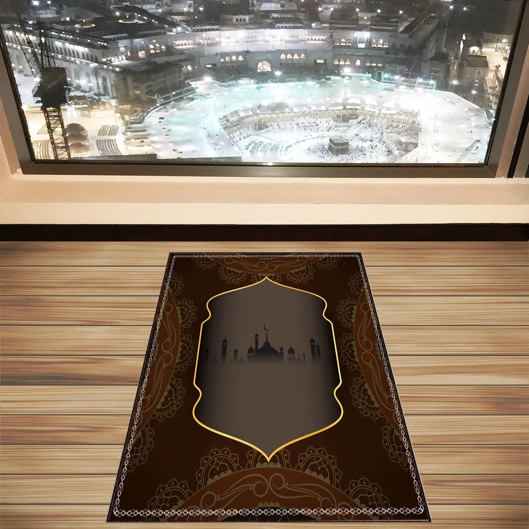 Elegant Mosque Design Prayer Rug: Muslim Gift, Meditation Decor - image 3