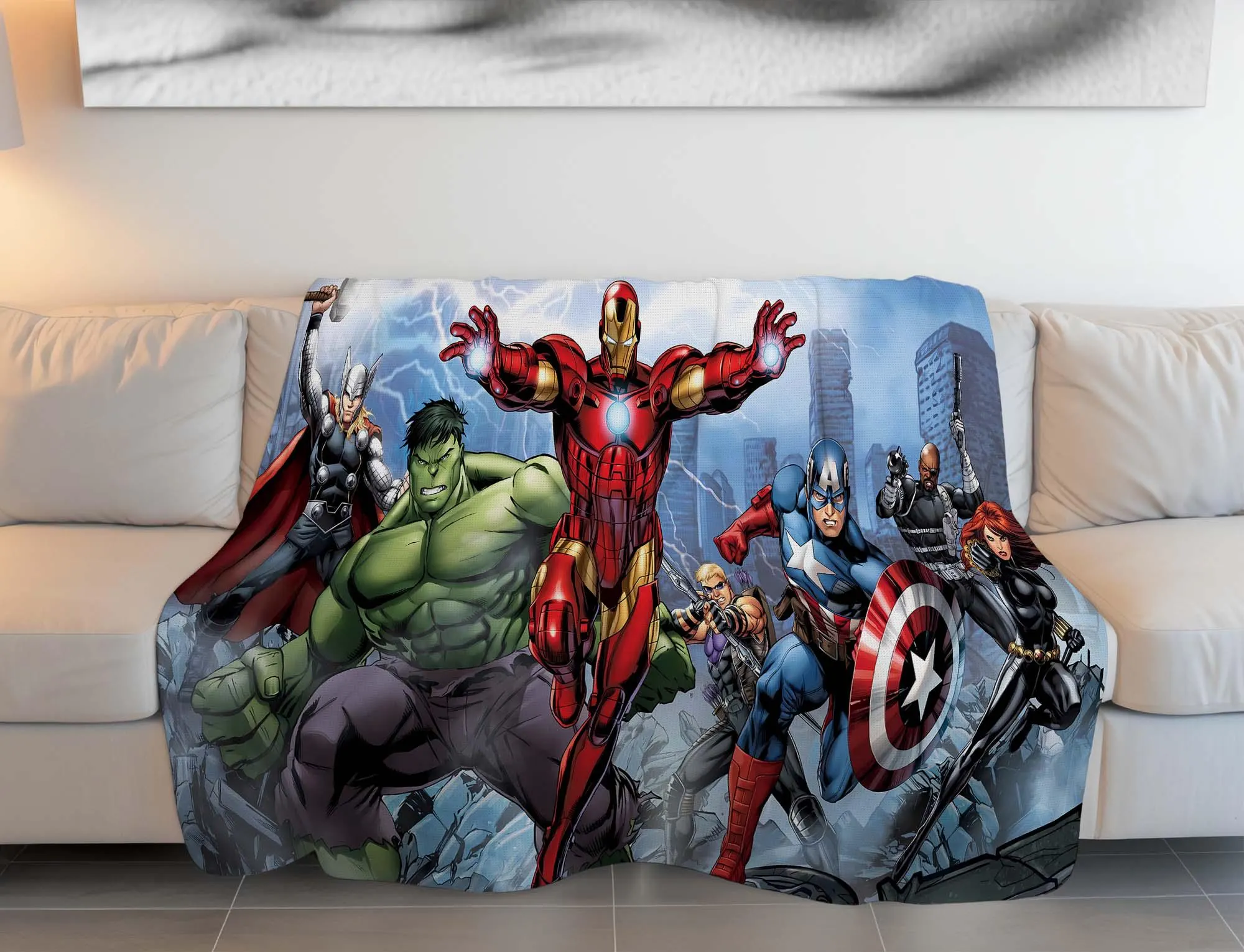 Superhero Blanket, Comic Book Throw, Heroic Style Decor, Cozy Superhero Throw, Fan Gift Blanket, Fleece Blanket, Pop Culture Decor