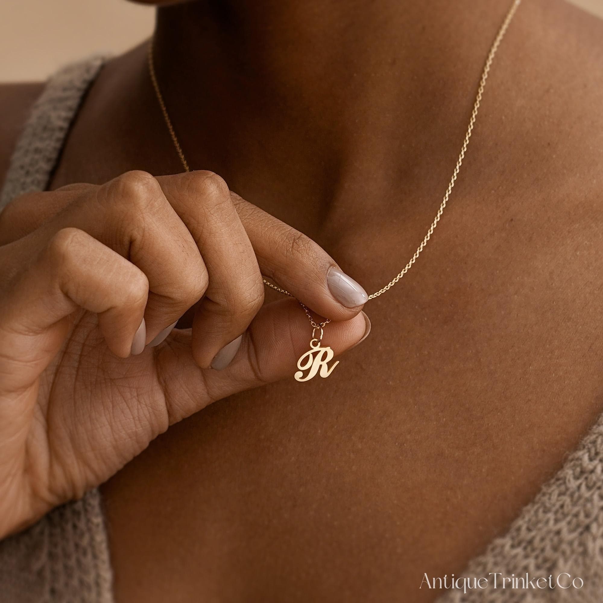 Custom Initial Necklace, Minimalist Letter Charm Necklace, Gold Initial Necklace, Valentines Day Gift, Birthday Gifts, Mom Gifts for Her