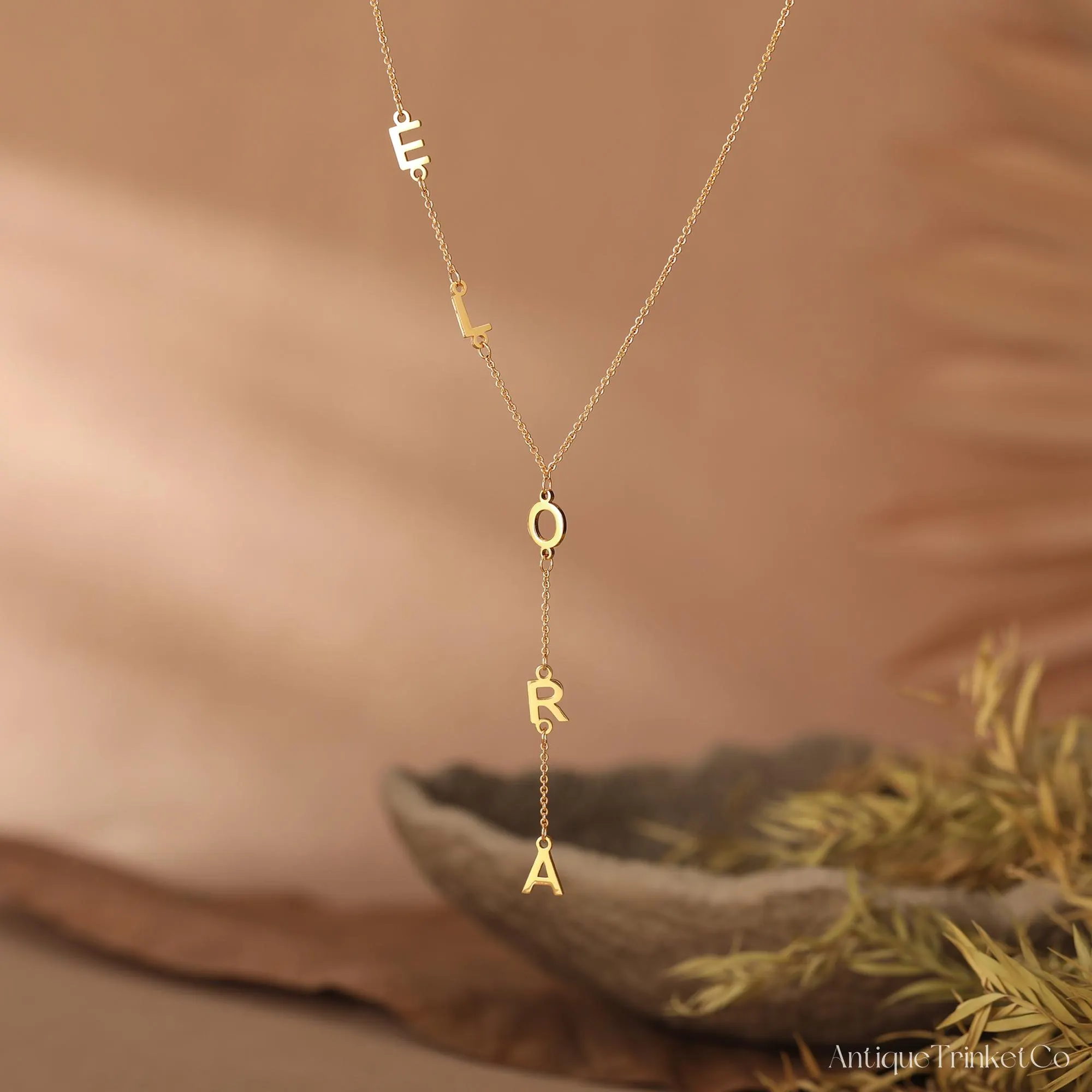 Lariat Initial Necklace, Gold Drop Y Letter Necklace, Personalized Name Necklace, Birthday Gift, Anniversary Gift, Christmas Gift for Her - image 5