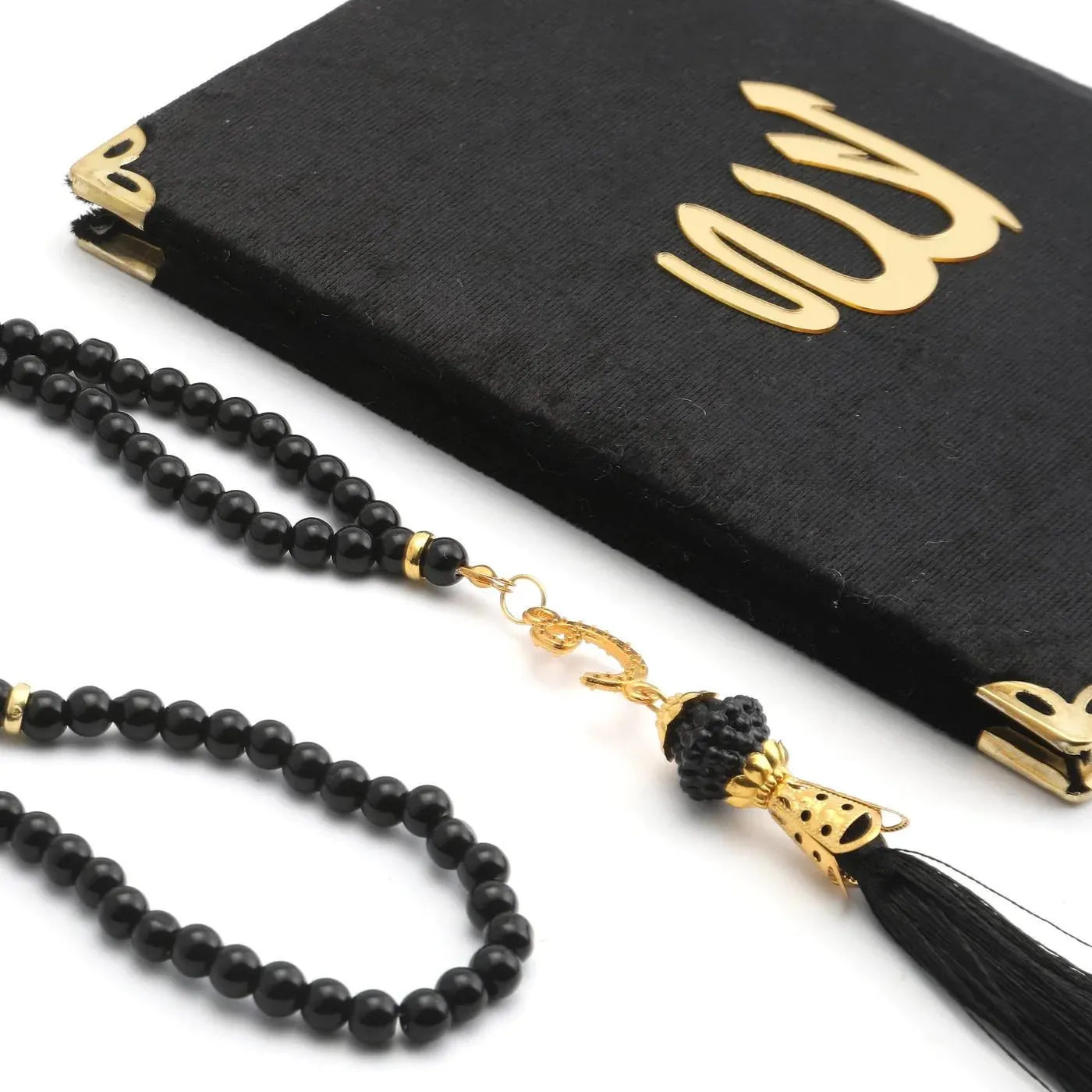 Velvet Yaseen (80Pages) with Rosary in Transparent Bag; Arabic Qoran, Muslim Prayer Book, Yasin - image 3