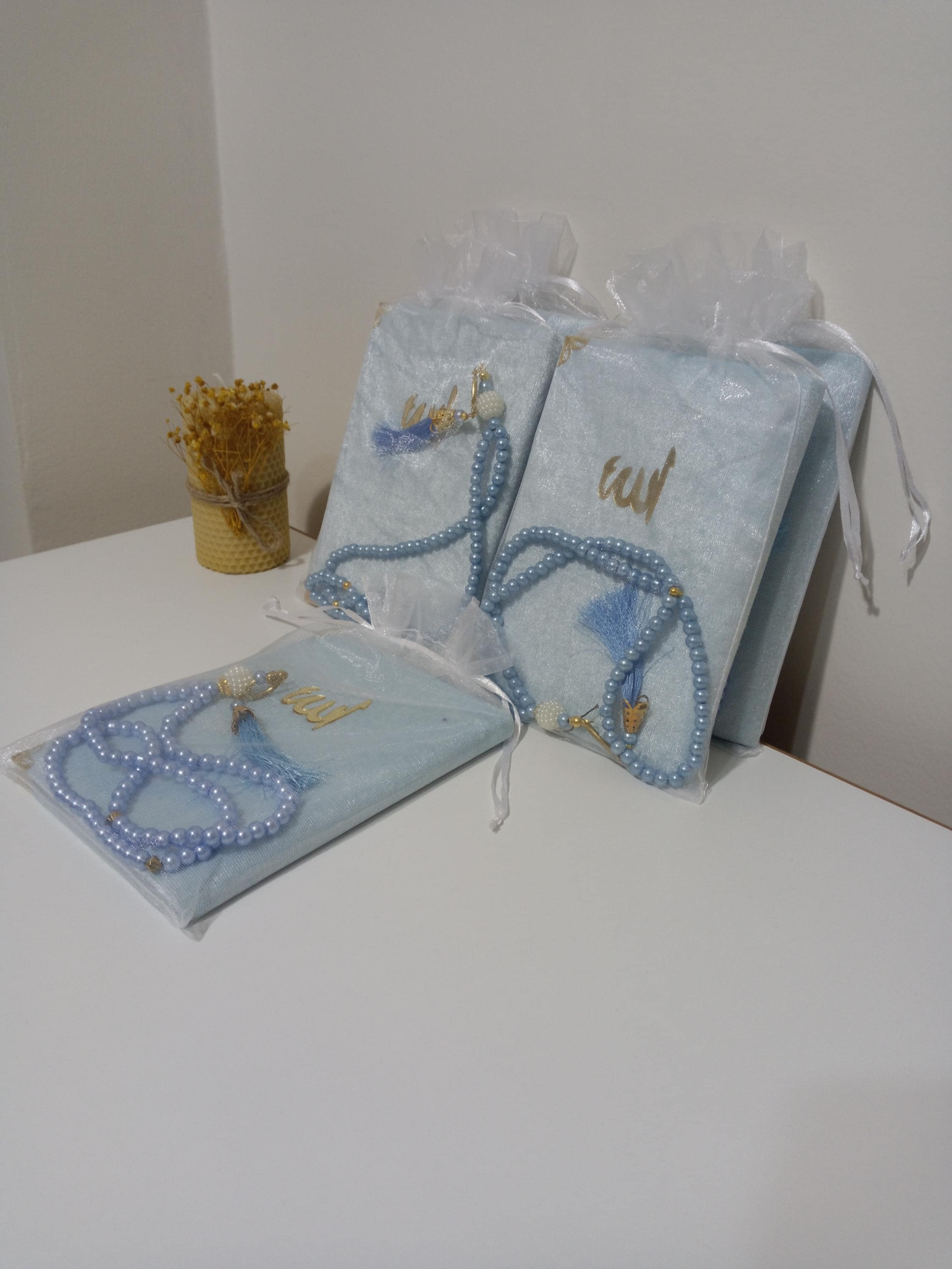 Gift Velvet Covered Surah Yasin Book With Tasbih&Tulle Pouch; Ramadan Gift, Eid Favors - image 5