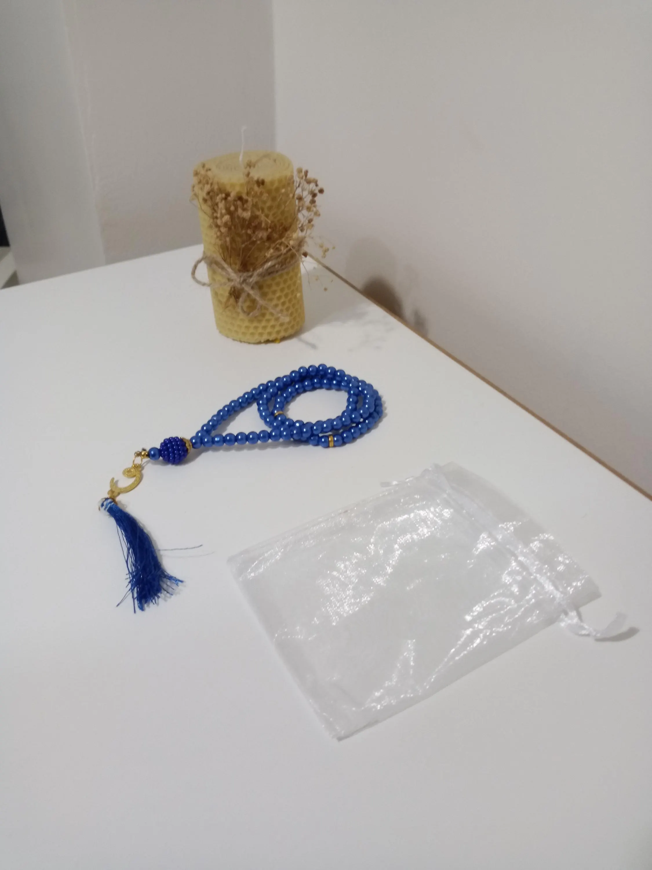 99 Bead Tasbih Prayer Beads; Tasbeeg in Tulle Pouch, Baby Mawlid Favor, Islamic Gift - image 5