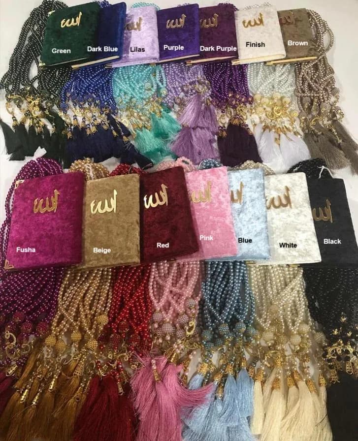 Bulk Velvet Yaseen Tasbih Gift Set; Arabic Quran, Prayer Book, Muslim Surah Book - image 5