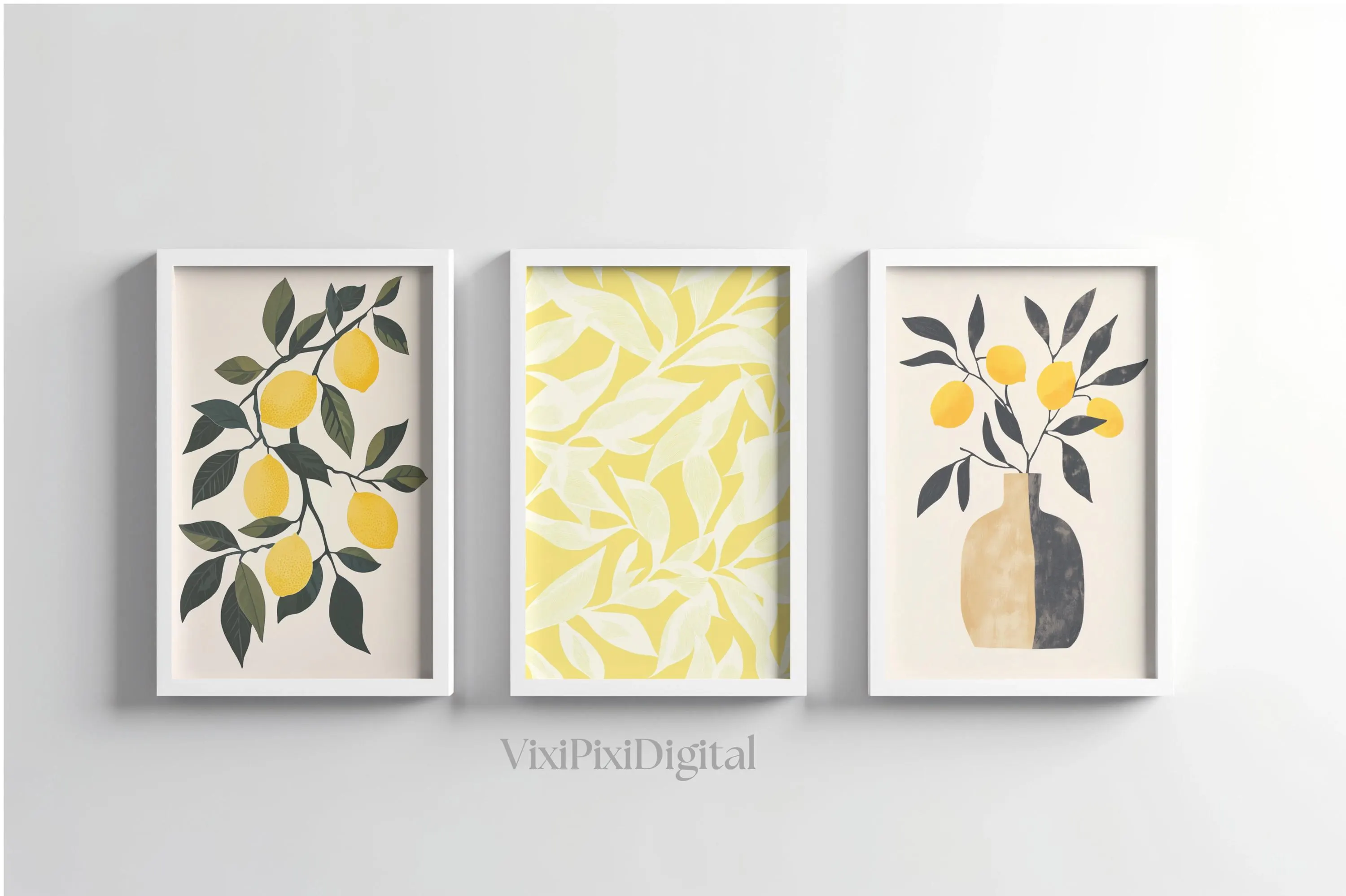 Lemon Botanical Print Set: William Morris & Matisse Inspired (Digital Download)
