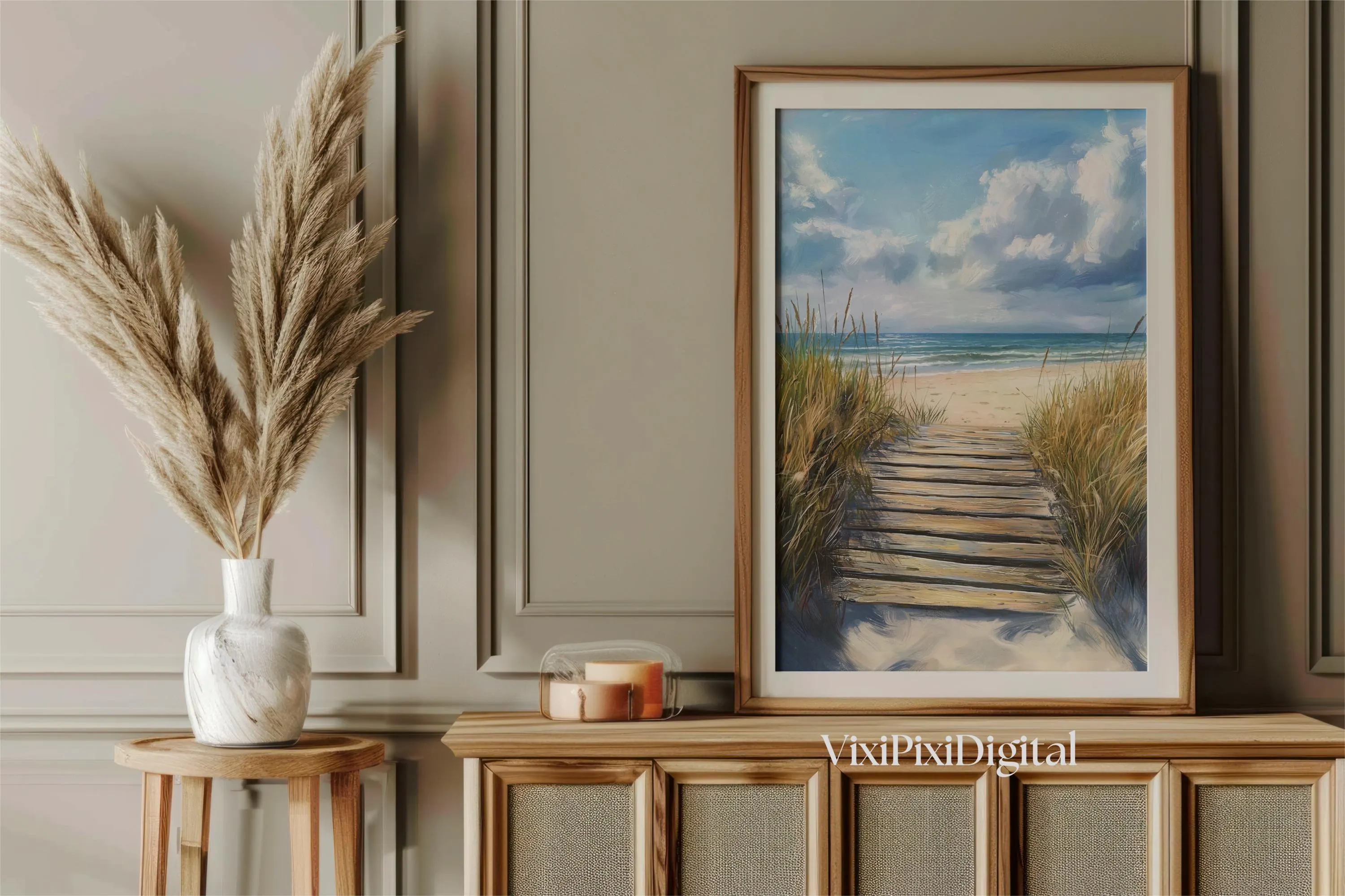 Beach Path Seascape Art Print: Coastal Home Decor (Digital Download) - image 4