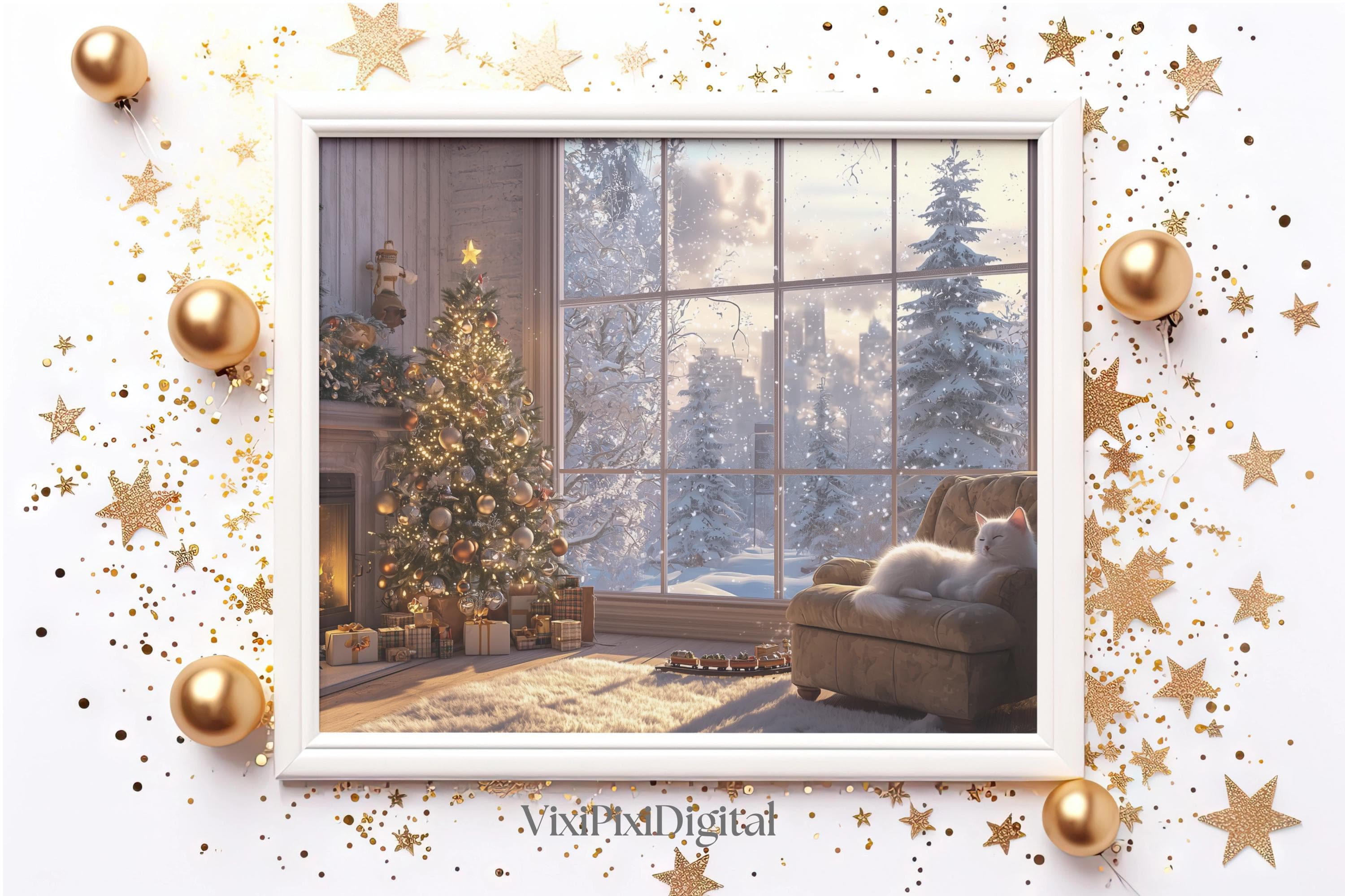Christmas Cat Print: Cozy Winter Home Decor (Digital Download) - image 5