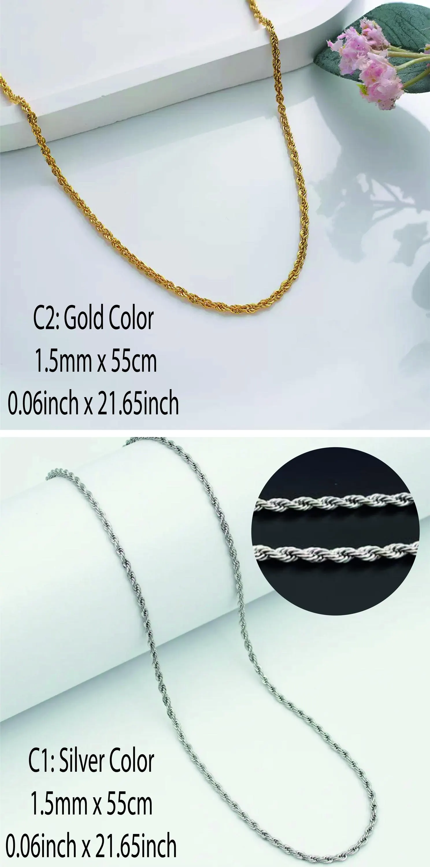 Personalized Stainless Steel Name Necklace, Gold Color - image 4