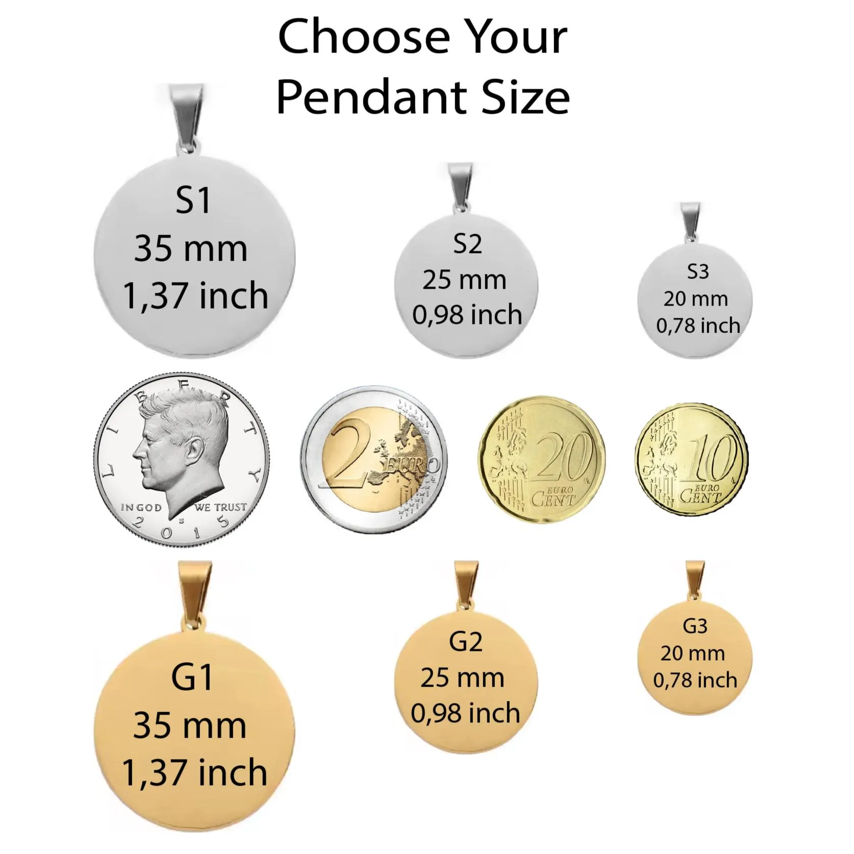 Personalized Stainless Steel Name Necklace, Engraved Round Pendant - image 2