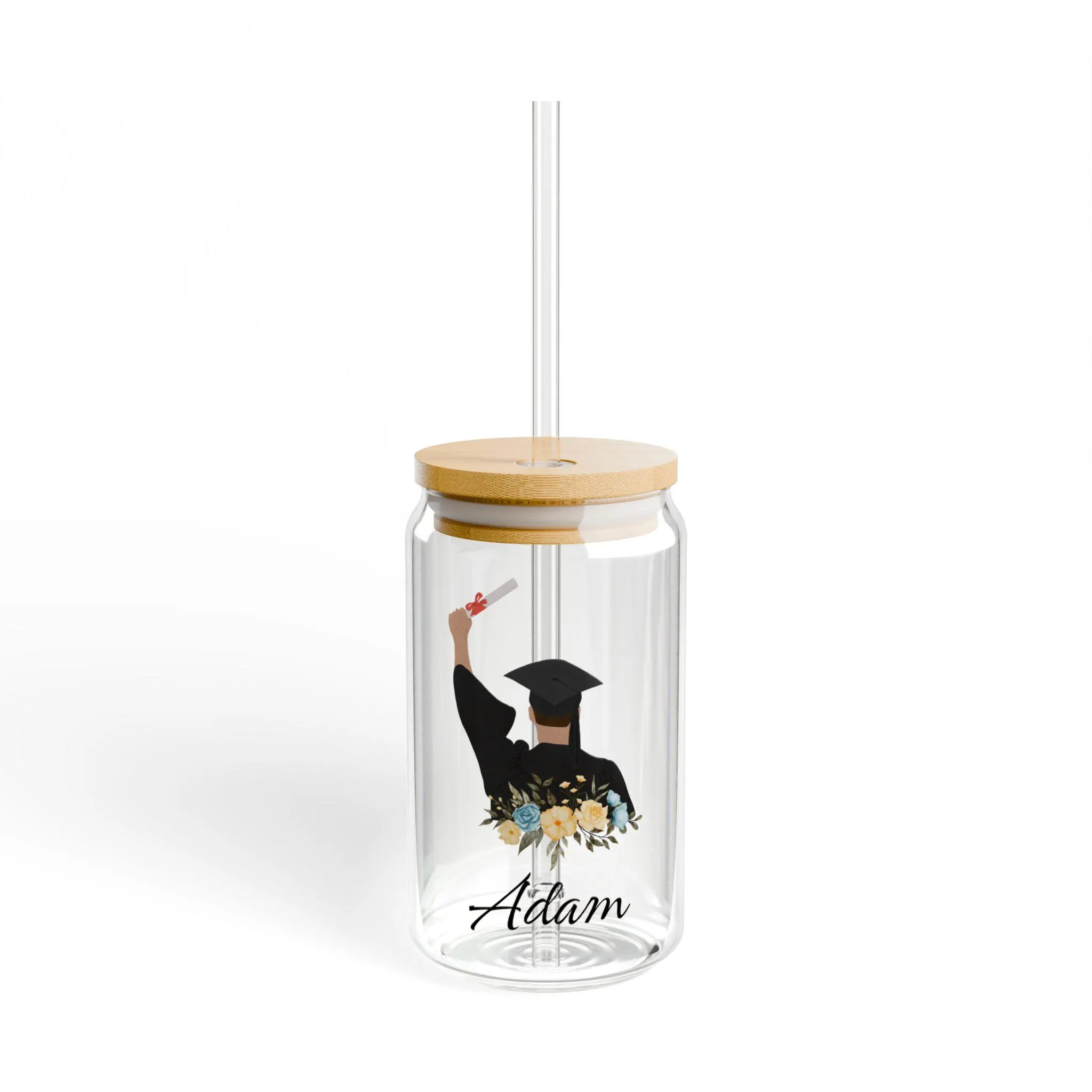 Personalized Boy Graduation Gift for Him Glass Cup Male Graduation College Gift Son Grad Tumbler High School Graduation Iced Coffee Cup Gift - image 4