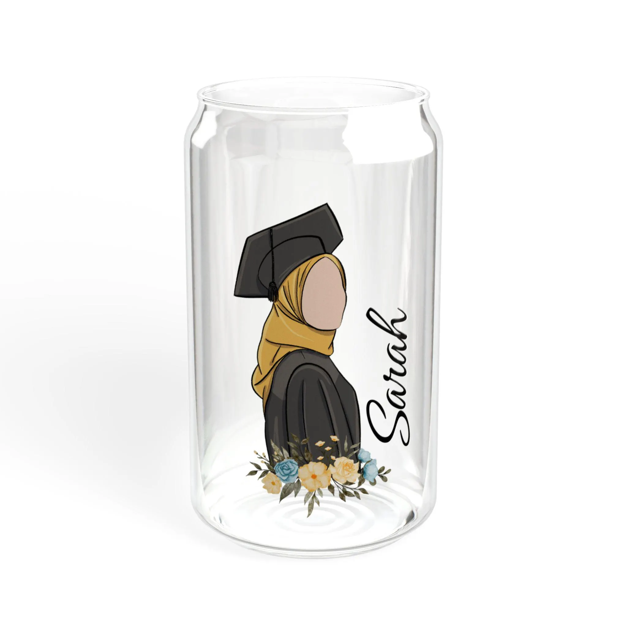 Personalized Muslim Graduation Gift Glass Cup, Custom Muslimah Graduation College Gift 2025 Grad Tumbler Coffee Cup Islamic Graduation Gift - image 4