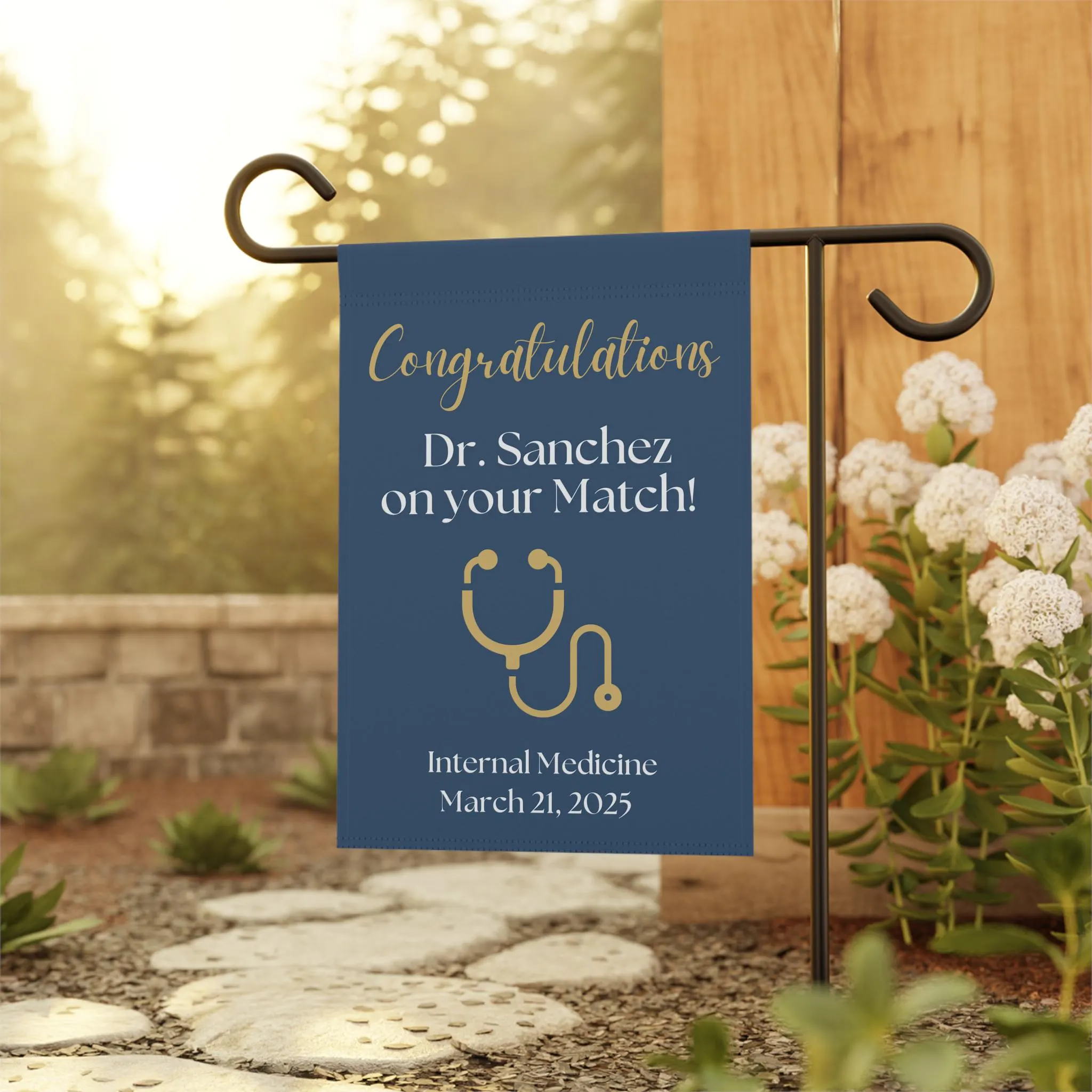 Custom Match Day Garden Banner, Med School Graduation Banner, Residency Gifts Personalized Match Day Yard Sign Med School Grad Sign Doctor - image 3