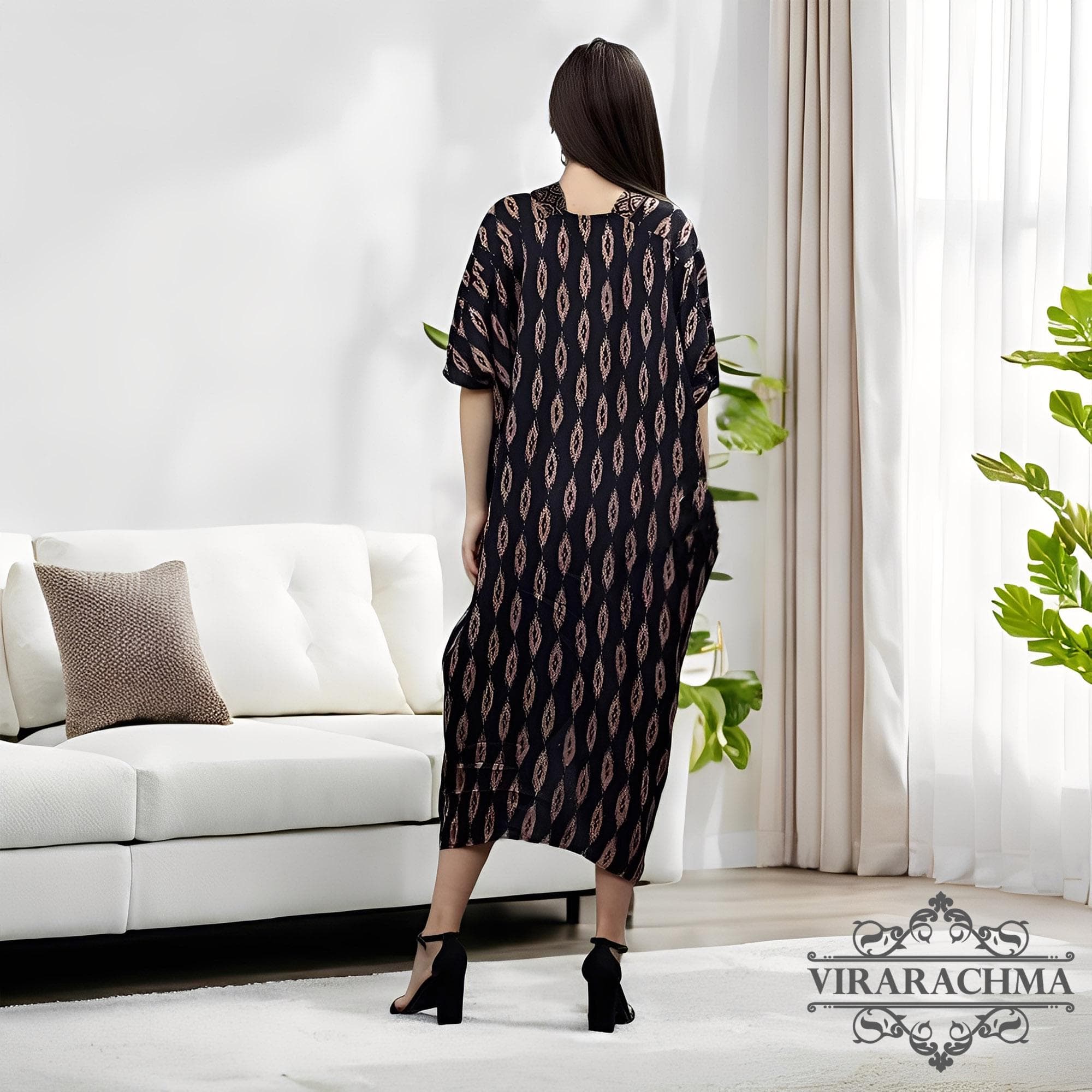 Kaftan Batik Sogan Raya – Elegant Muslim Batik Dress, Batik Dress, Batik, Boho Dress, Ethnic Dress, Kaftan Batik, Dress, Women Dress