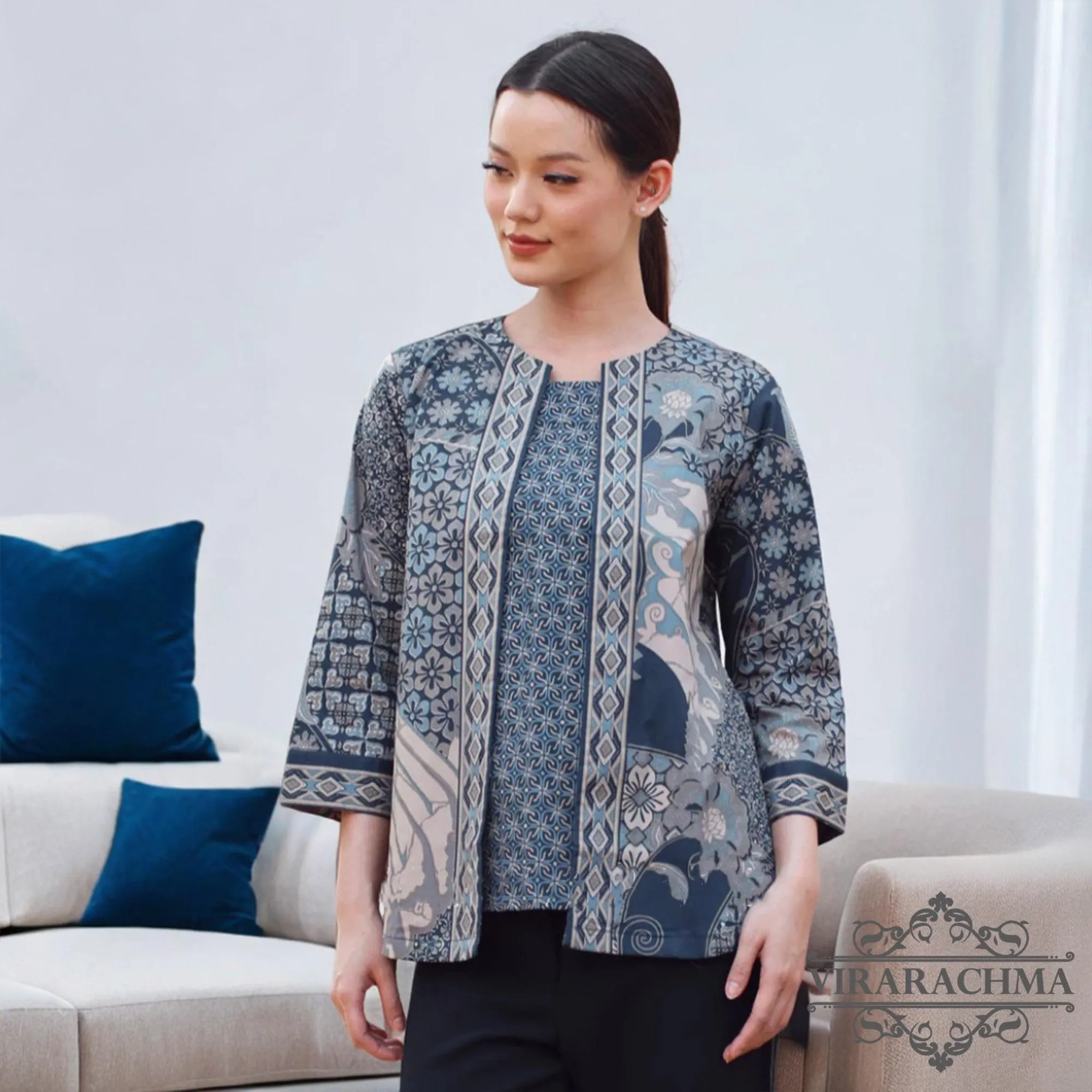 Batik Blouse 7/8 Sleeves Stretch Cotton Material, Women's Blouse, Batik Blouse, Designer Blouse, Women's Blouse