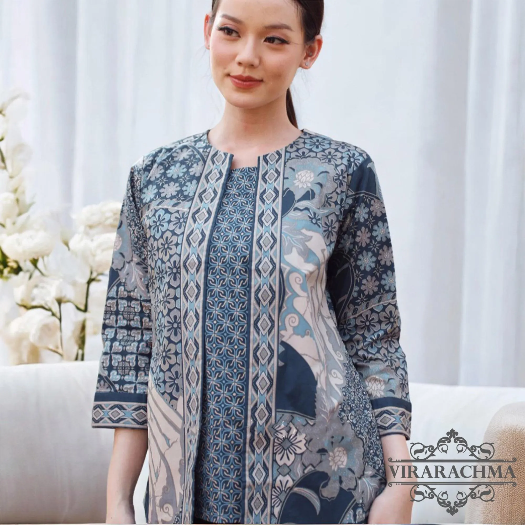 Batik Blouse 7/8 Sleeves Stretch Cotton Material, Women's Blouse, Batik Blouse, Designer Blouse, Women's Blouse