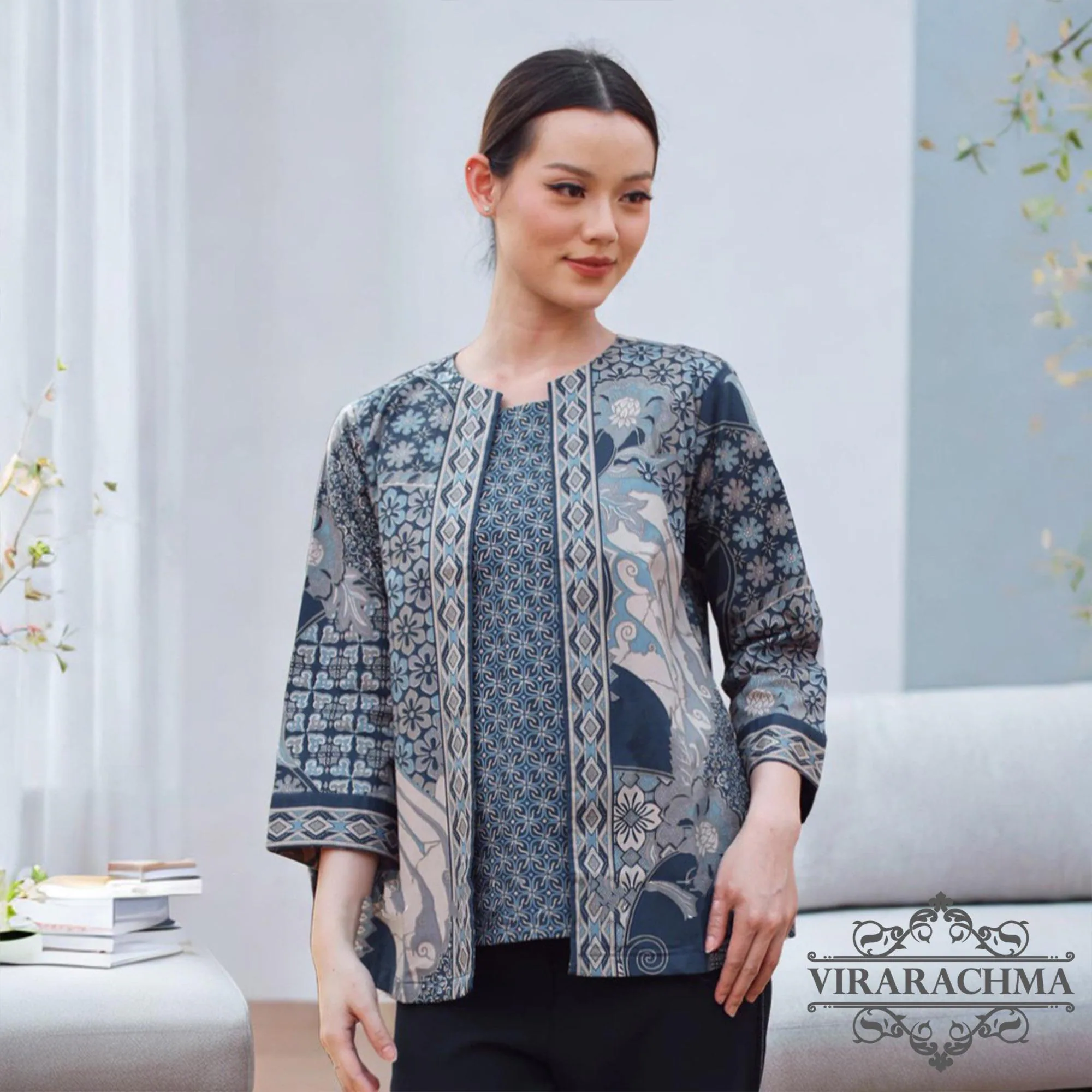 Batik Blouse 7/8 Sleeves Stretch Cotton Material, Women's Blouse, Batik Blouse, Designer Blouse, Women's Blouse
