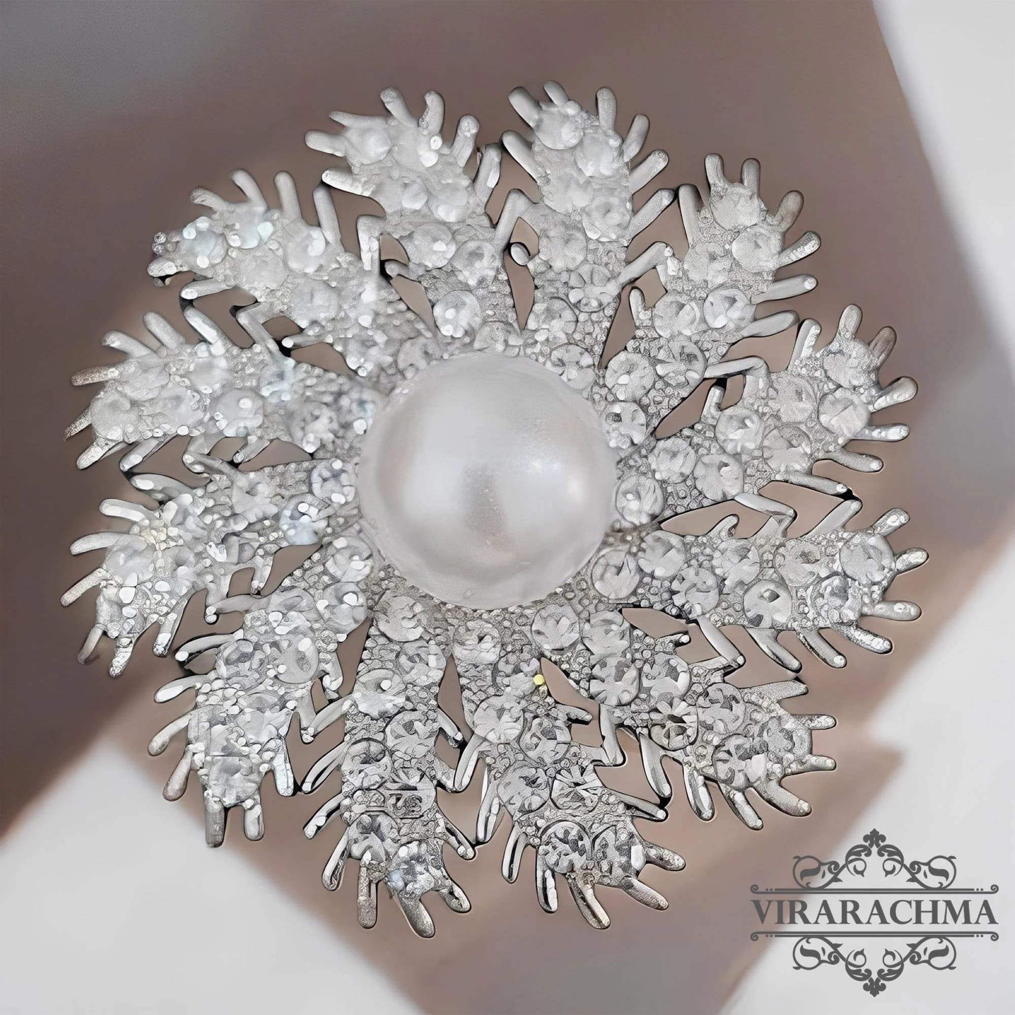 Elegant Pearl Circle Flower Brooch Women's Accessories, Kebaya Brooch, Bros Kebaya, Traditional Brooch, Ethnic Brooch, Vintage Brooch