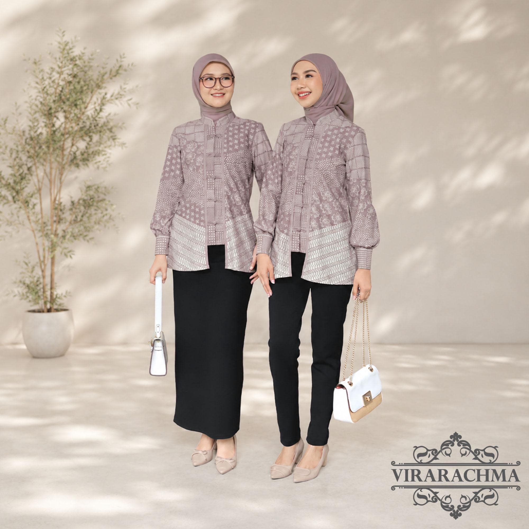Kalindra Cotton Batik Blouse, Modern Long Sleeve Shirt, Elegant Workwear for Women