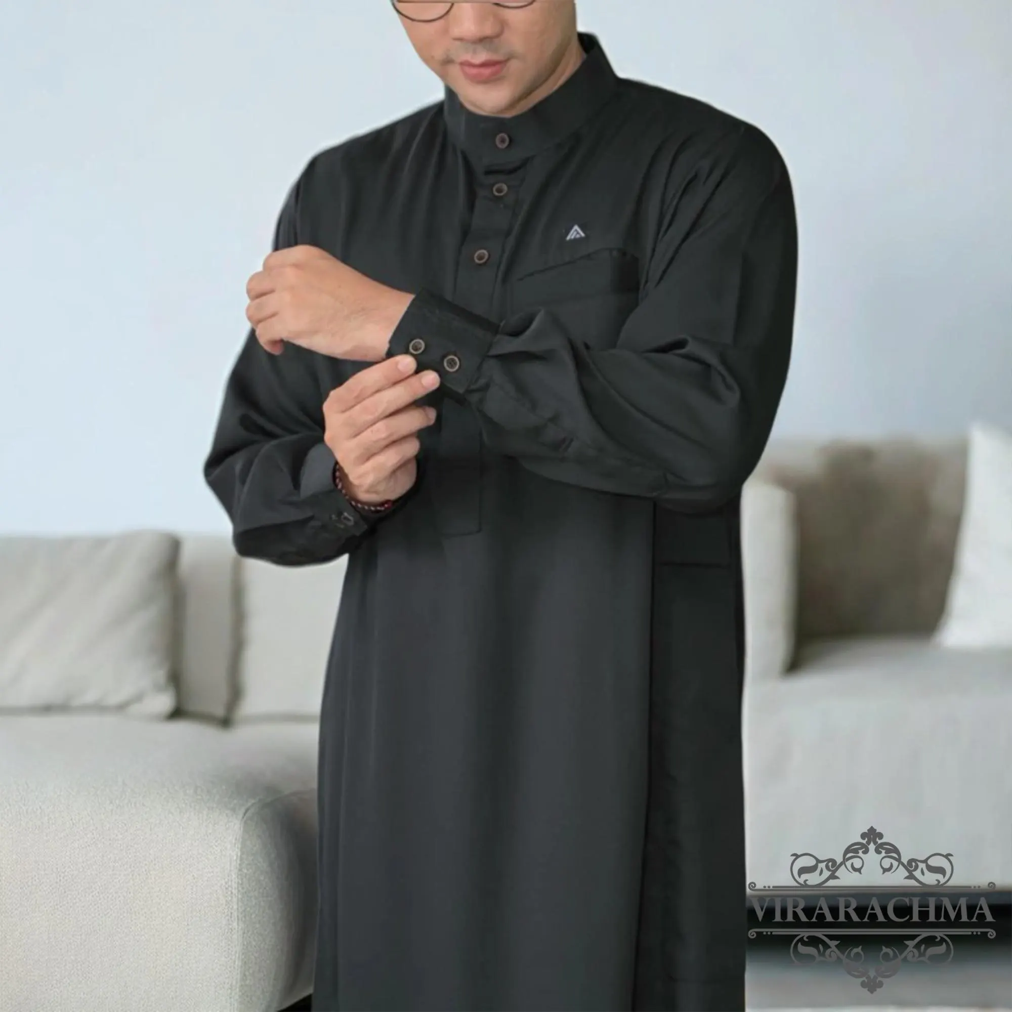 Adult Men's Robe with Cuff Sleeves - Stylish & Comfortable Robe, Islamic Clothing, Muslim Fashion, Traditional Wear, Arabic Style