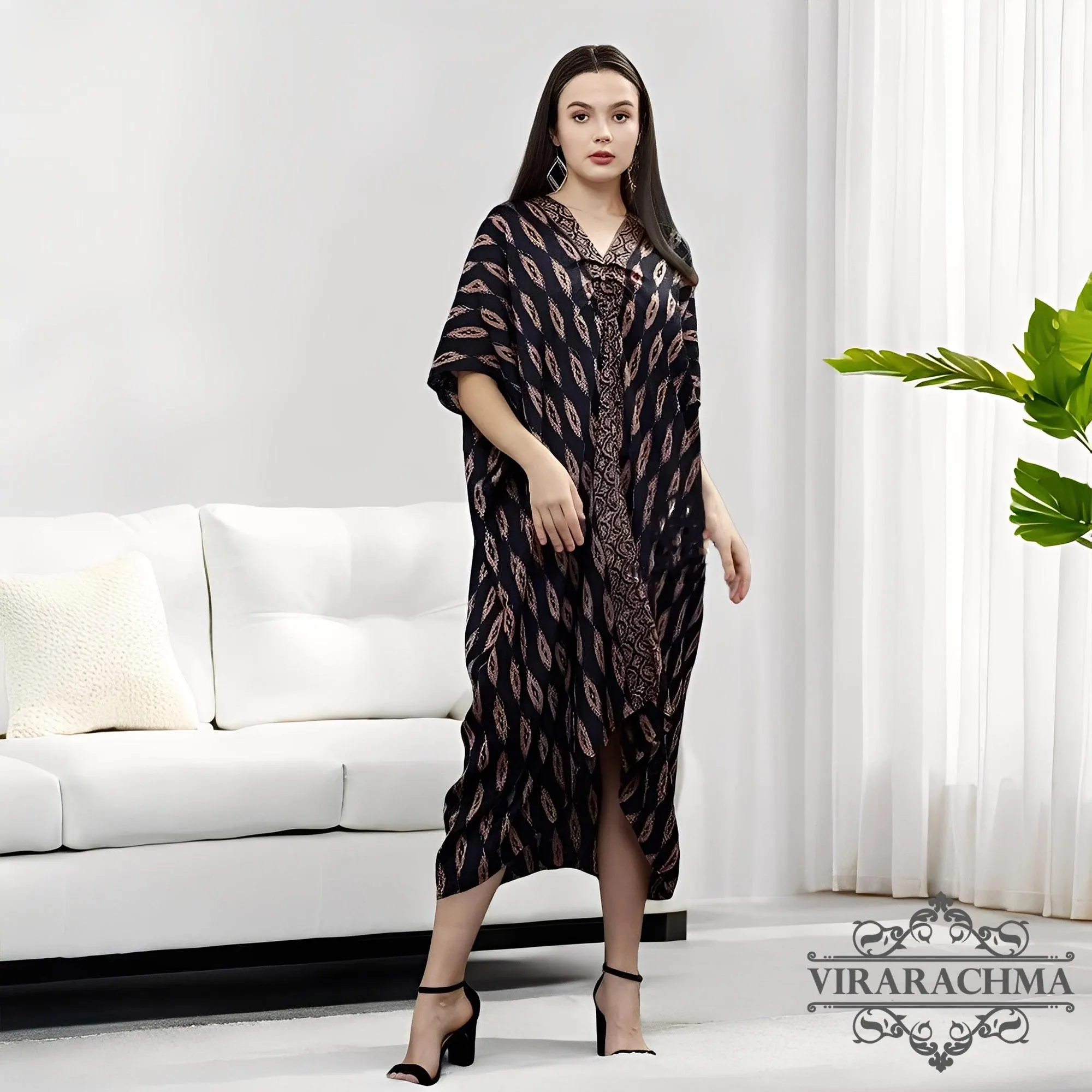 Kaftan Batik Sogan Raya – Elegant Muslim Batik Dress, Batik Dress, Batik, Boho Dress, Ethnic Dress, Kaftan Batik, Dress, Women Dress