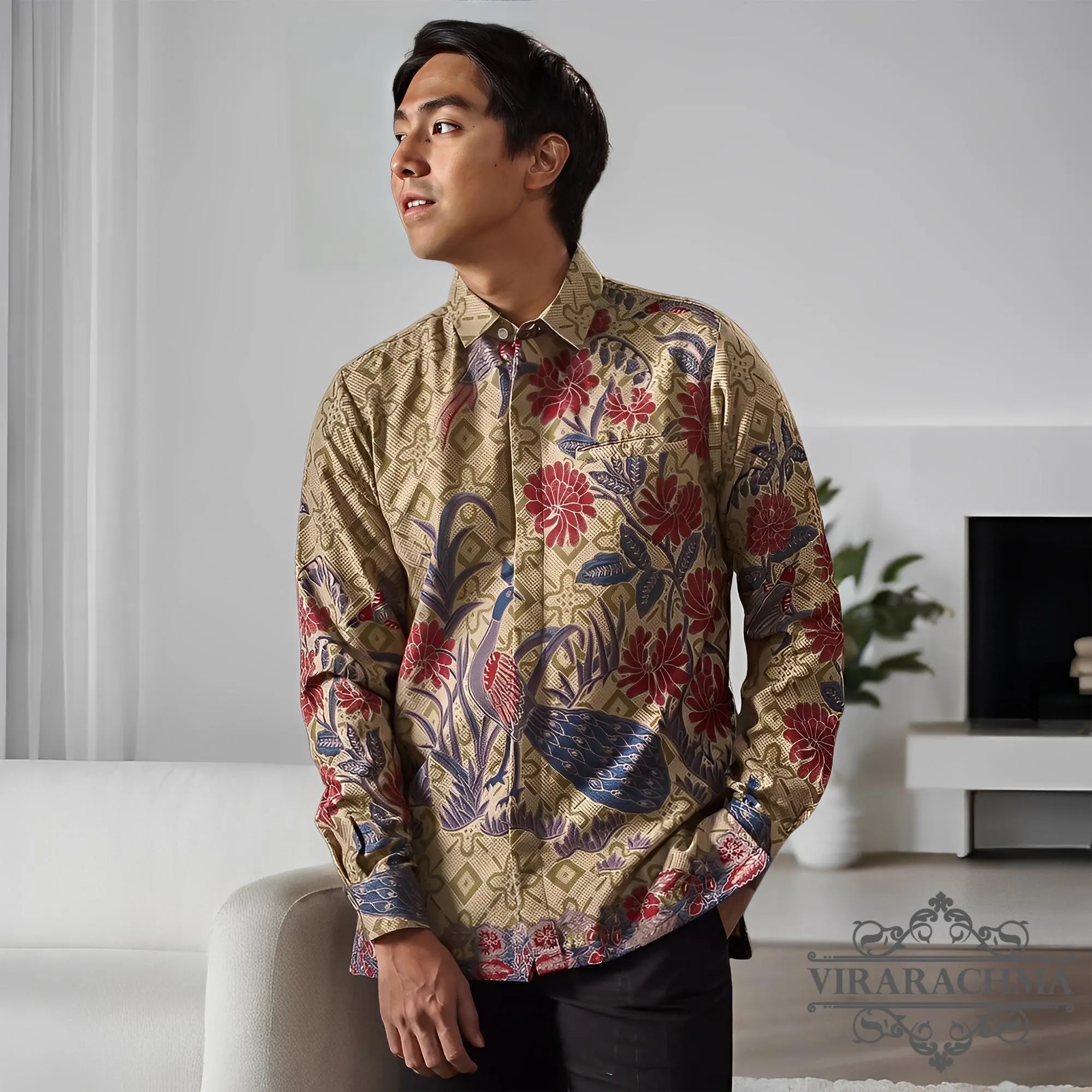 Coreta Long Sleeve Men's Batik Shirt, Elegant Look, Stylish Men, Men Batik, Batik Shirt, Formal Shirt For Men