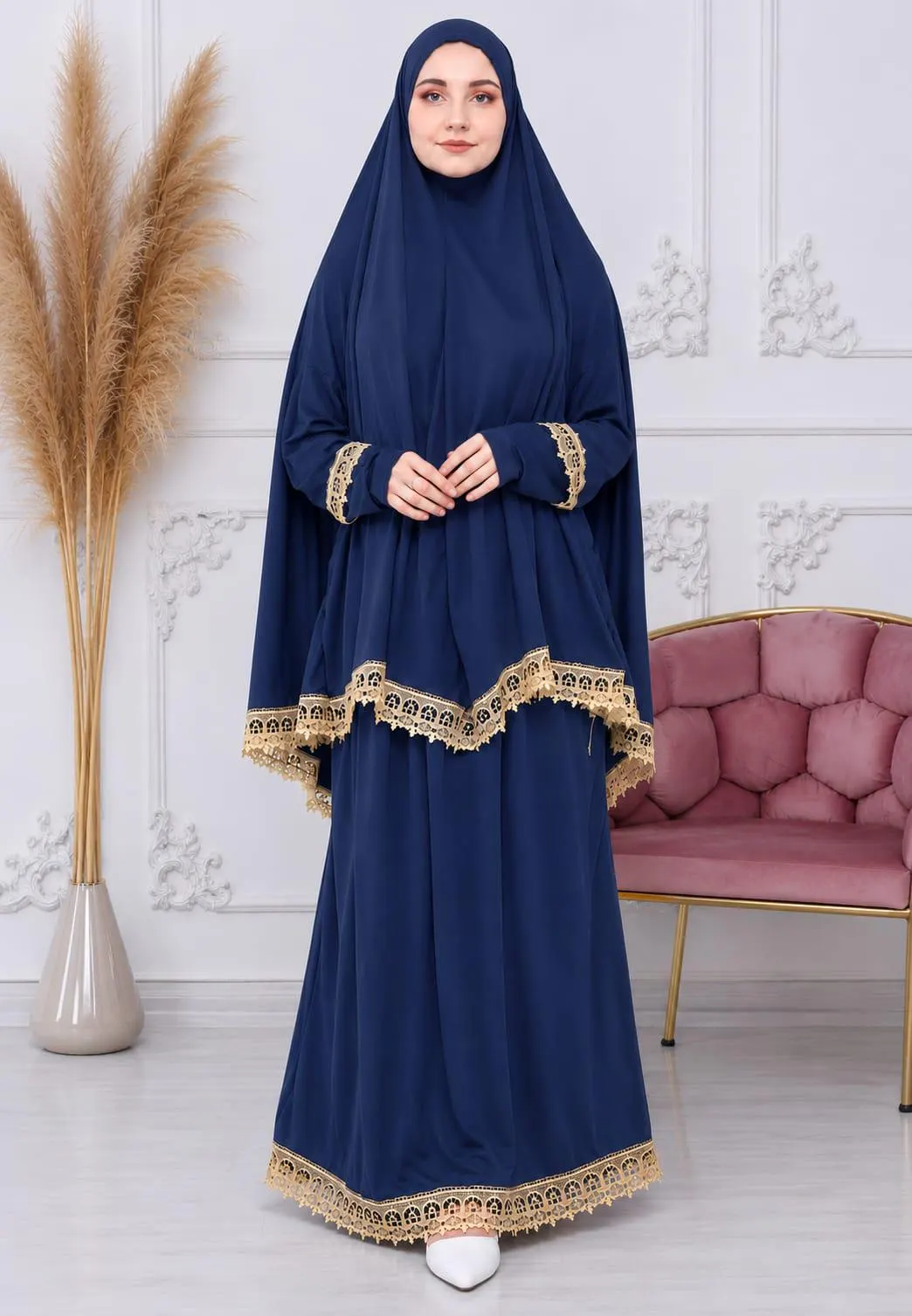 2pcs Lady Islamic prayer cloth Jilbab w sleeves made in Turkey - image 3
