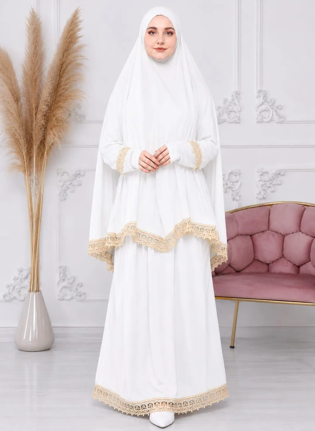 2pcs Lady Islamic prayer cloth Jilbab w sleeves made in Turkey - image 4