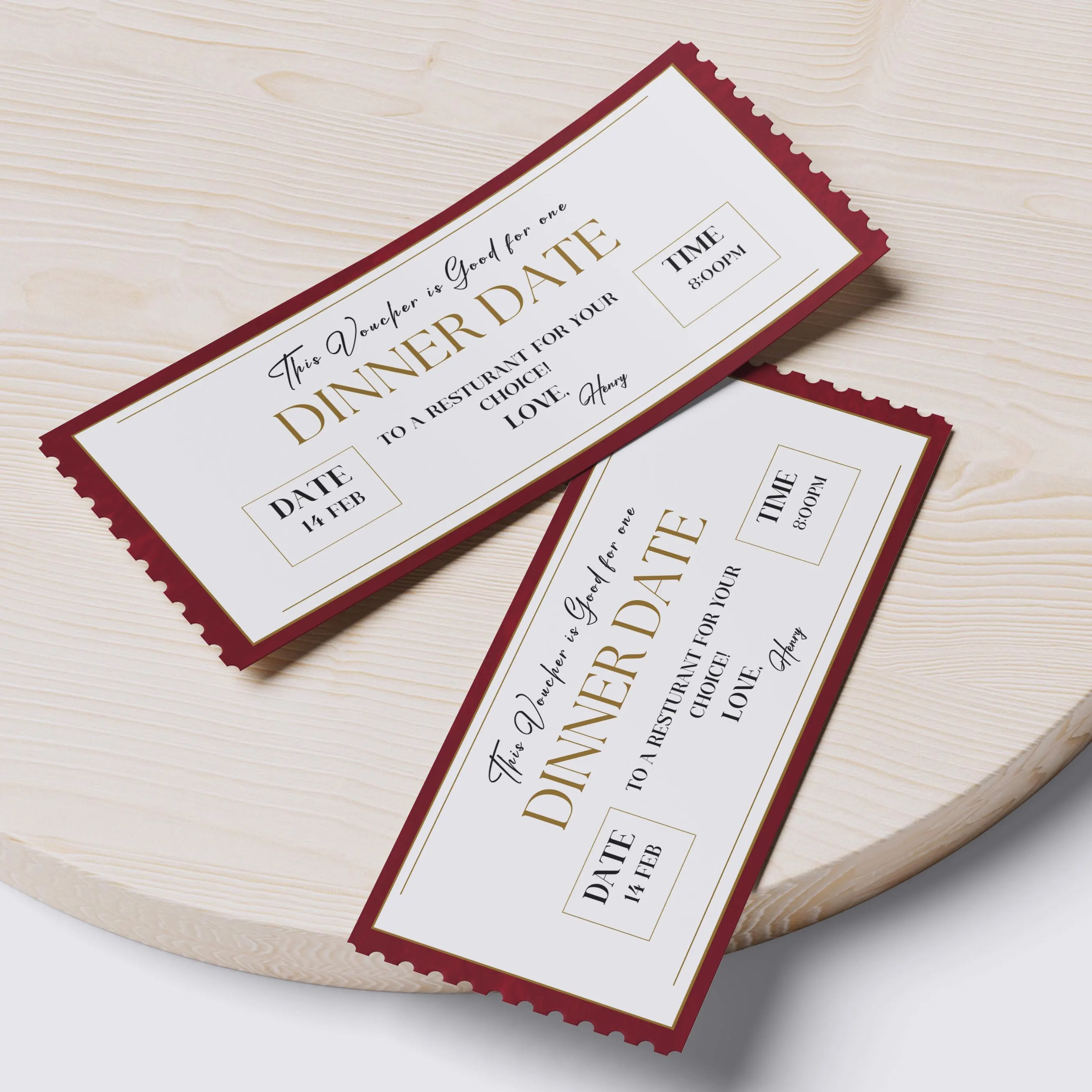 Dinner Date Coupon Voucher, Gift Voucher Template, date night voucher, Love Coupon, Restaurant Voucher, Canva Editable