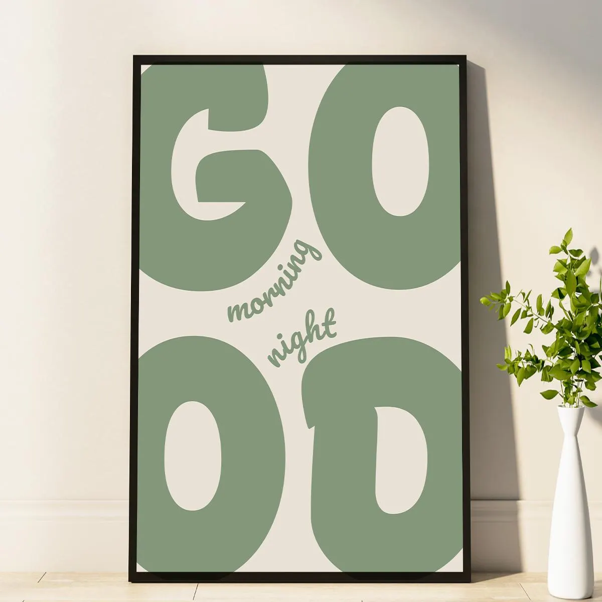 Good Morning Poster Minimalist Sage Green Poster Funky Preppy Positive Art Print Bold Bedroom Art Dorm Decor Art Above Bed Art Home Decor - image 4