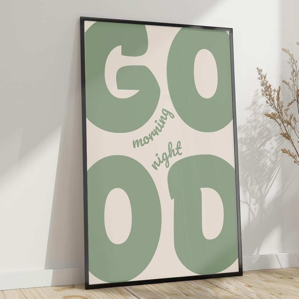 Good Morning Poster Minimalist Sage Green Poster Funky Preppy Positive Art Print Bold Bedroom Art Dorm Decor Art Above Bed Art Home Decor - image 5