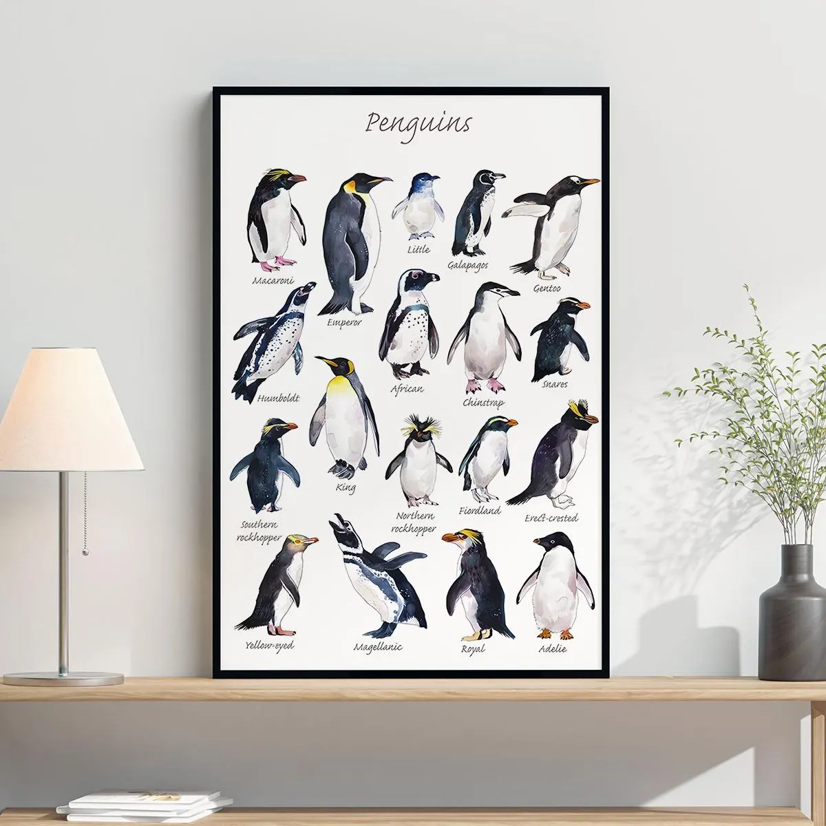 Artistic Penguin Print Poster Beautifully Illustrated Penguin Species Perfect Wall Art Gifts For Animal Lovers - image 3