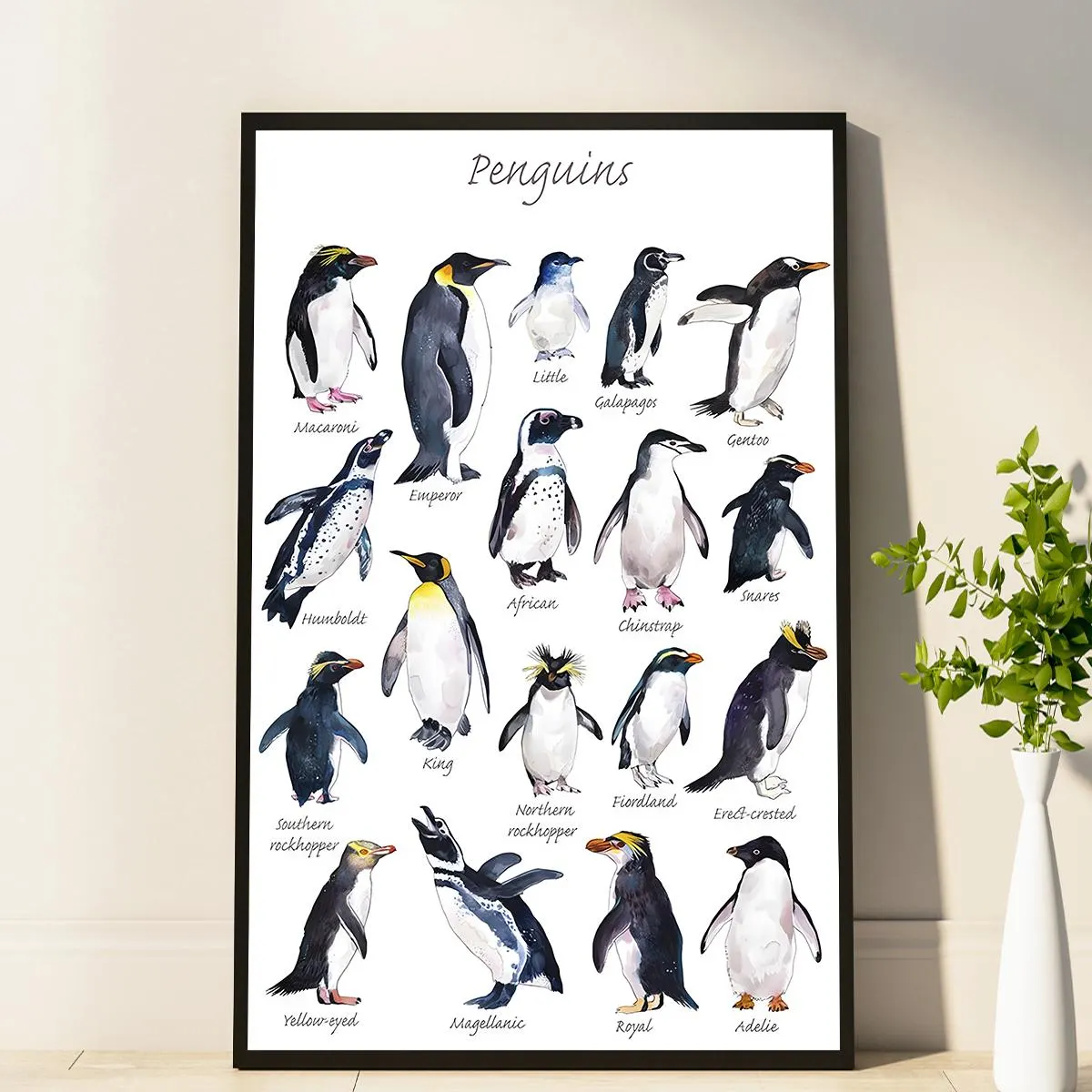 Artistic Penguin Print Poster Beautifully Illustrated Penguin Species Perfect Wall Art Gifts For Animal Lovers - image 4